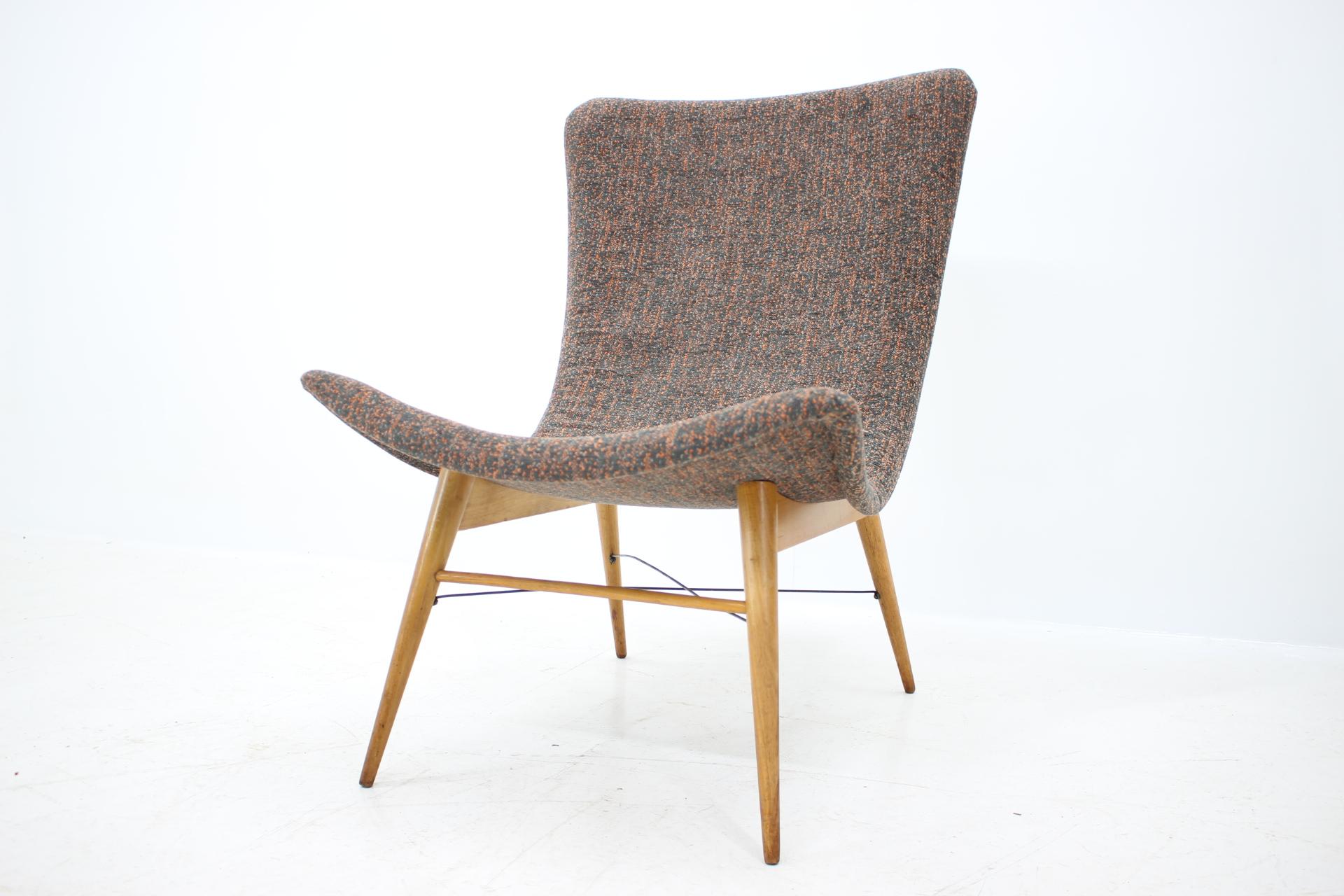 Fabric Midcentury Lounge Chair Designed by Miroslav Navratil, 1960s