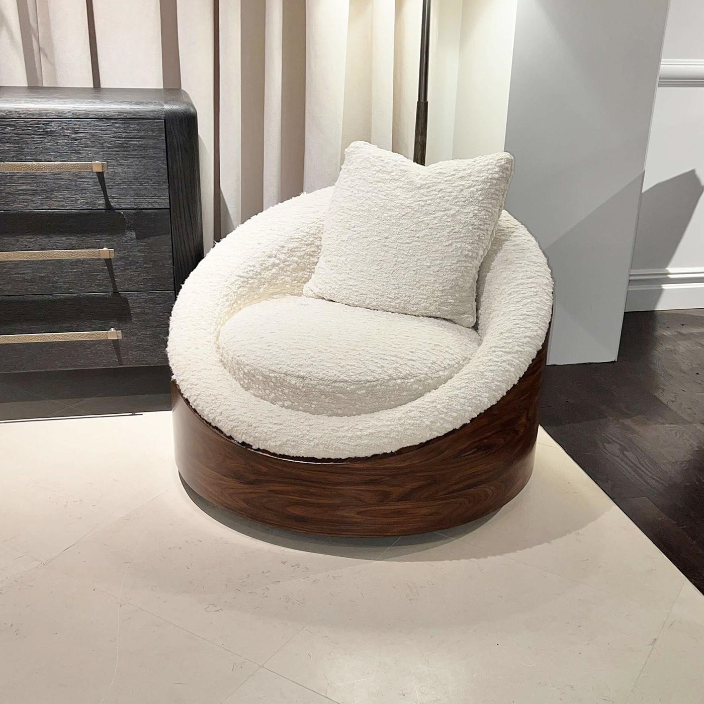 Fabric Mid Century Lounge Chair For Sale