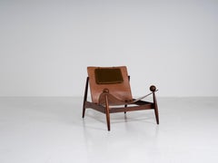 Lounge-Sessel aus Brasilien aus der Mitte des Jahrhunderts, Palisander und Leder, 1960er Jahre