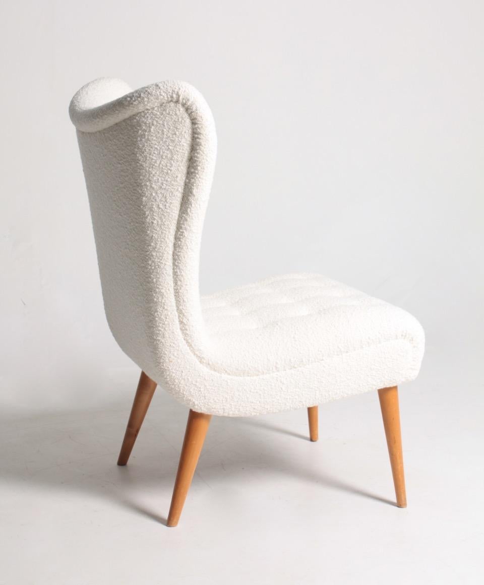 Swedish Midcentury Lounge Chair in Boucle Designed by Elias Svedberg, 1950s