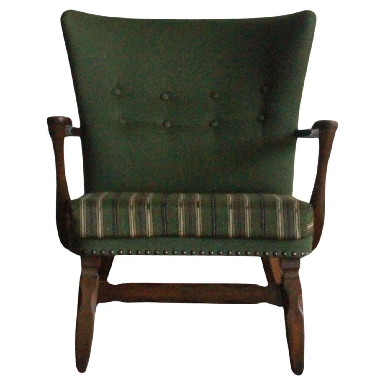 Chaise longue du milieu du siècle en chêne teinté foncé dans le style de Viggo Boesen, 19 en vente