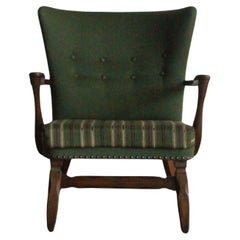 Mid-Century Lounge Chair in Dark Stained Oak in the style of of Viggo Boesen, 19