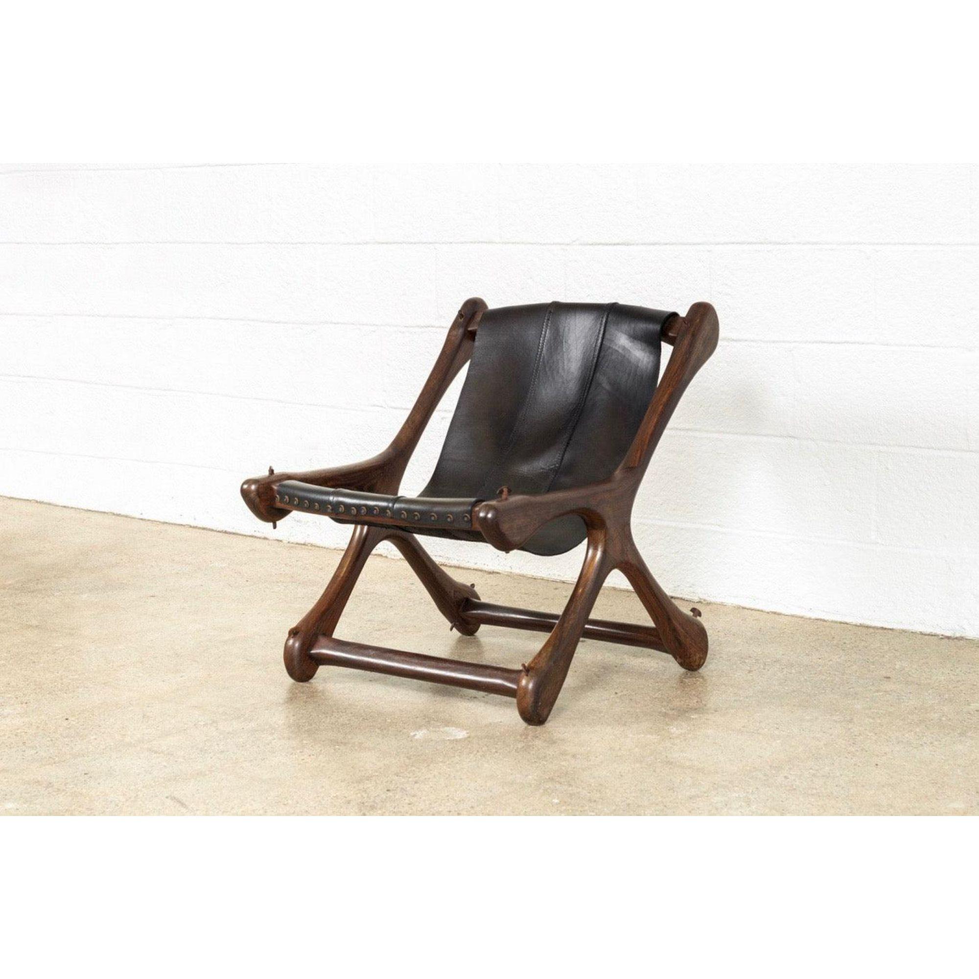 Mid-Century Modern Midcentury Lounge Chair in Rosewood & Leather by Don Shoemaker, 1960s For Sale