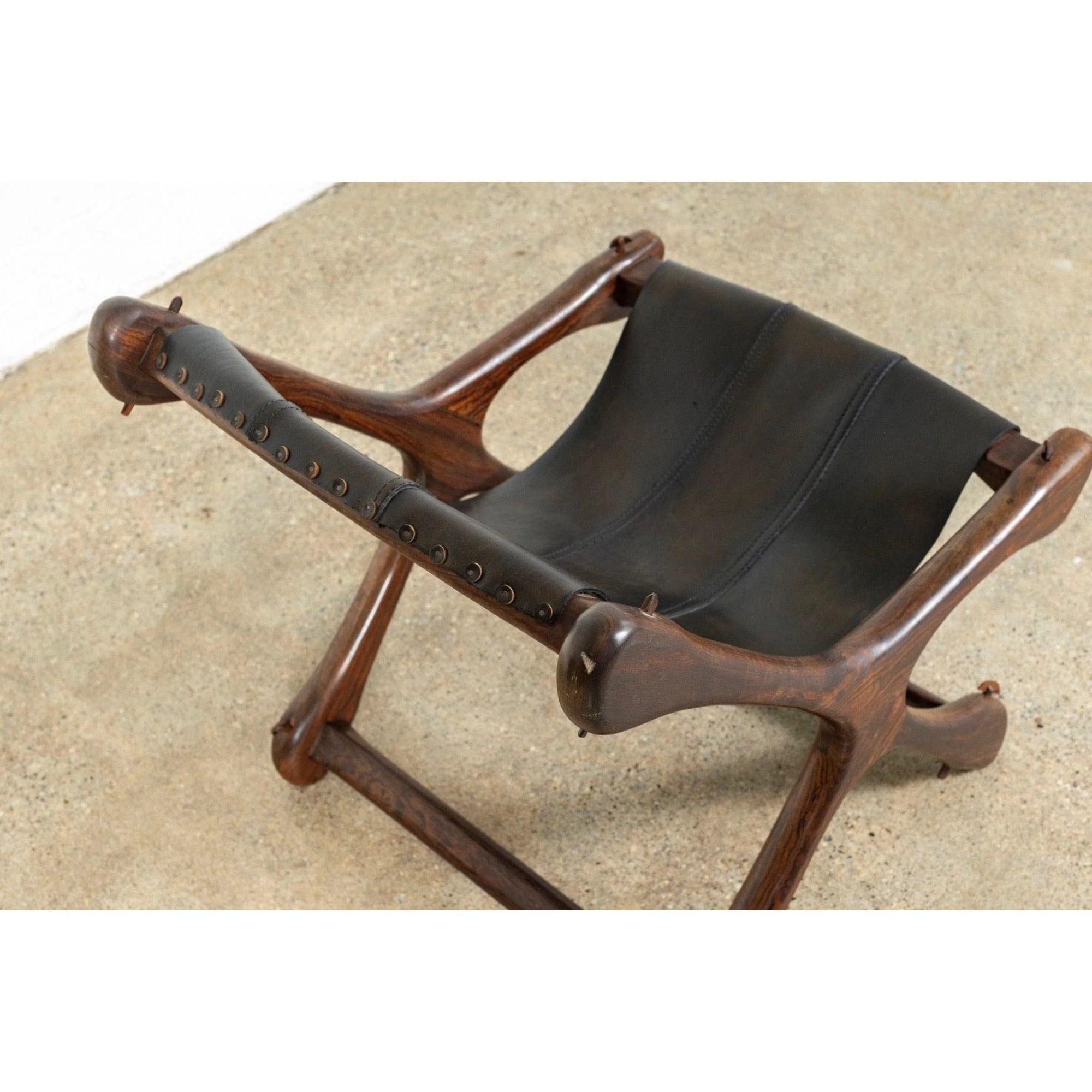 Midcentury Lounge Chair in Rosewood & Leather by Don Shoemaker, 1960s For Sale 1