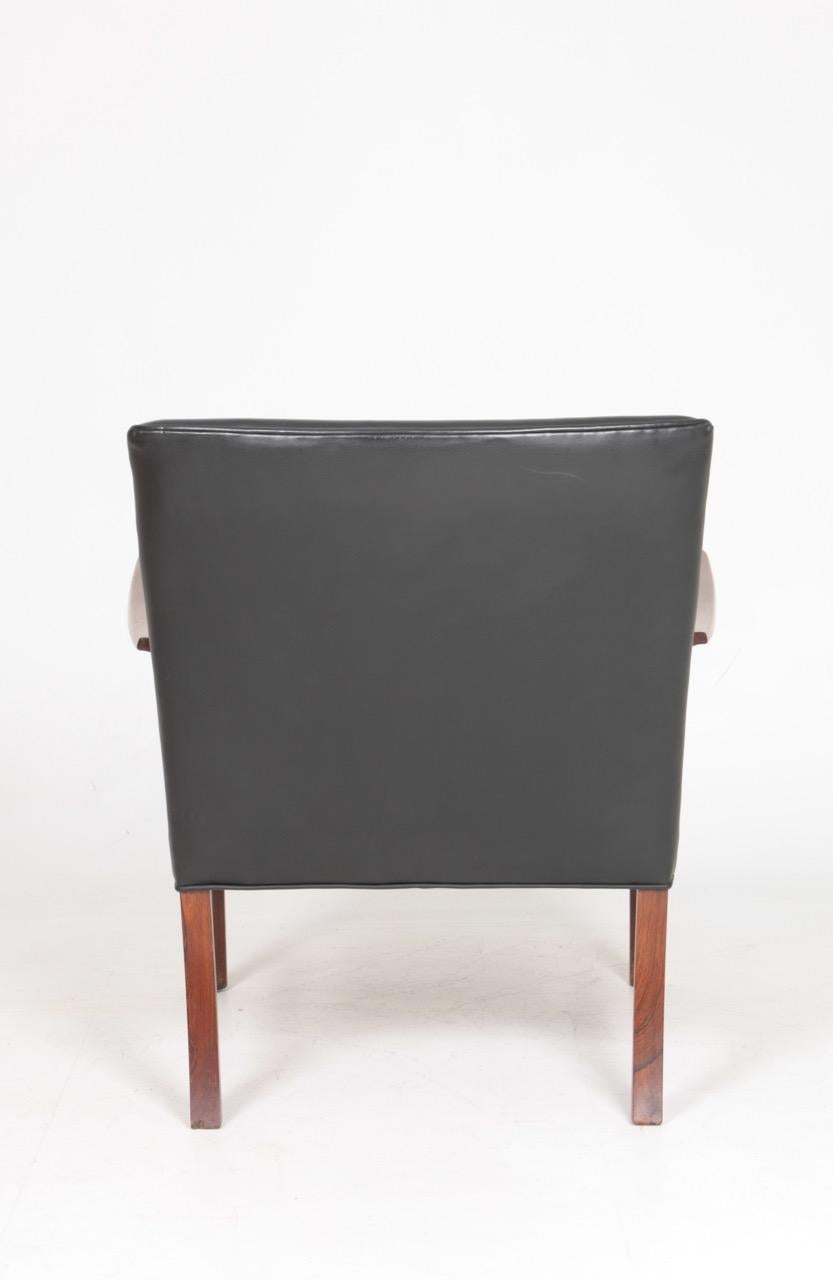 Loungesessel aus Palisanderholz und Leder von Wanscher, Dänisches Design, 1950er Jahre im Angebot 3