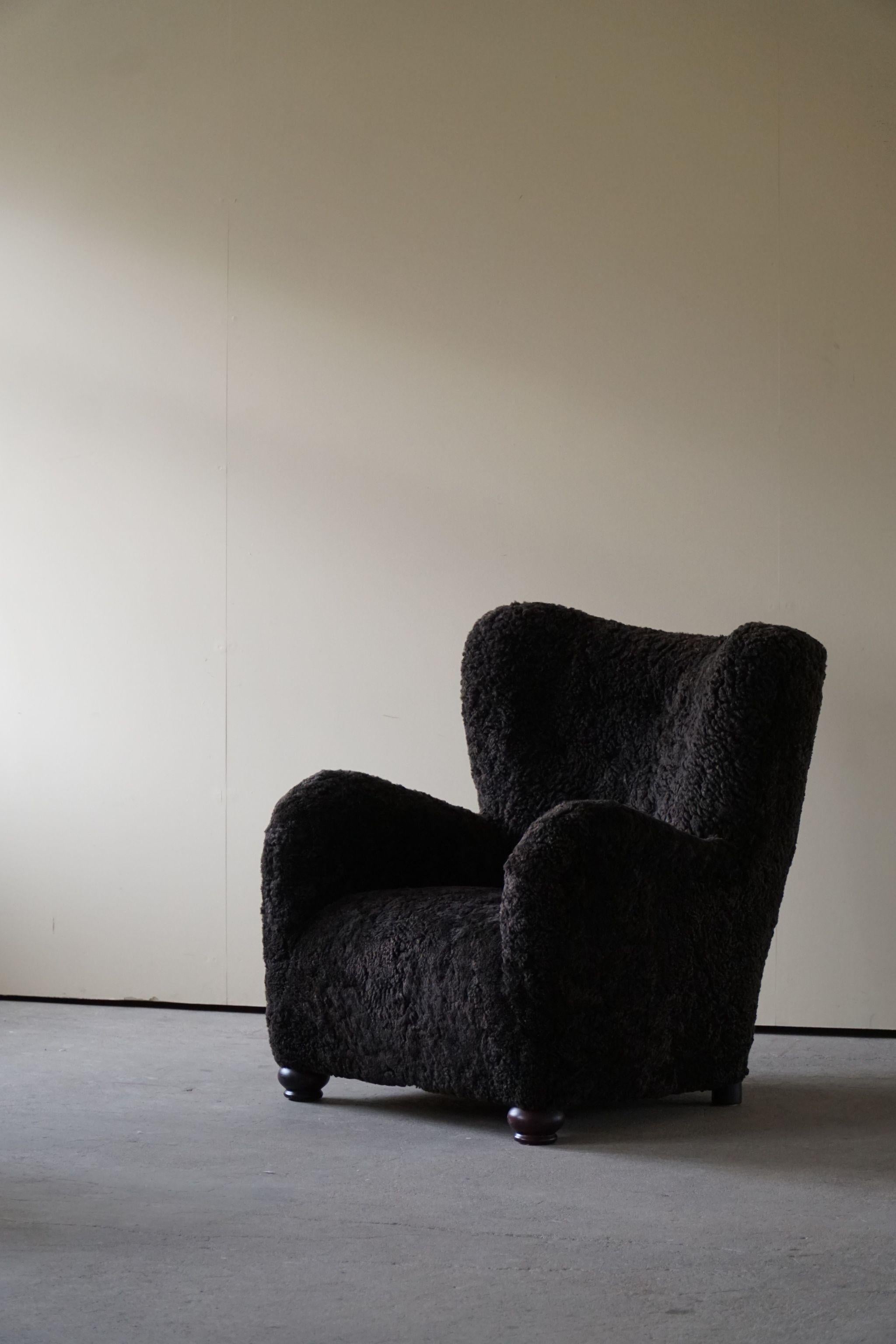 Such a generous and comfortable lounge chair made in the style of Marta Blomstedt.
Intriguing shape and curves featured in this teddy bear, crafted by a skilled cabinetmaker in Sweden, circa 1950s.

This appealing armchair will complement many