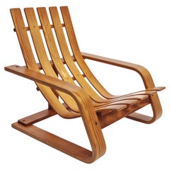 Vintage Mid-century Lounge Chair in Solid Pine inspired by Edvin Helseth, 1960s