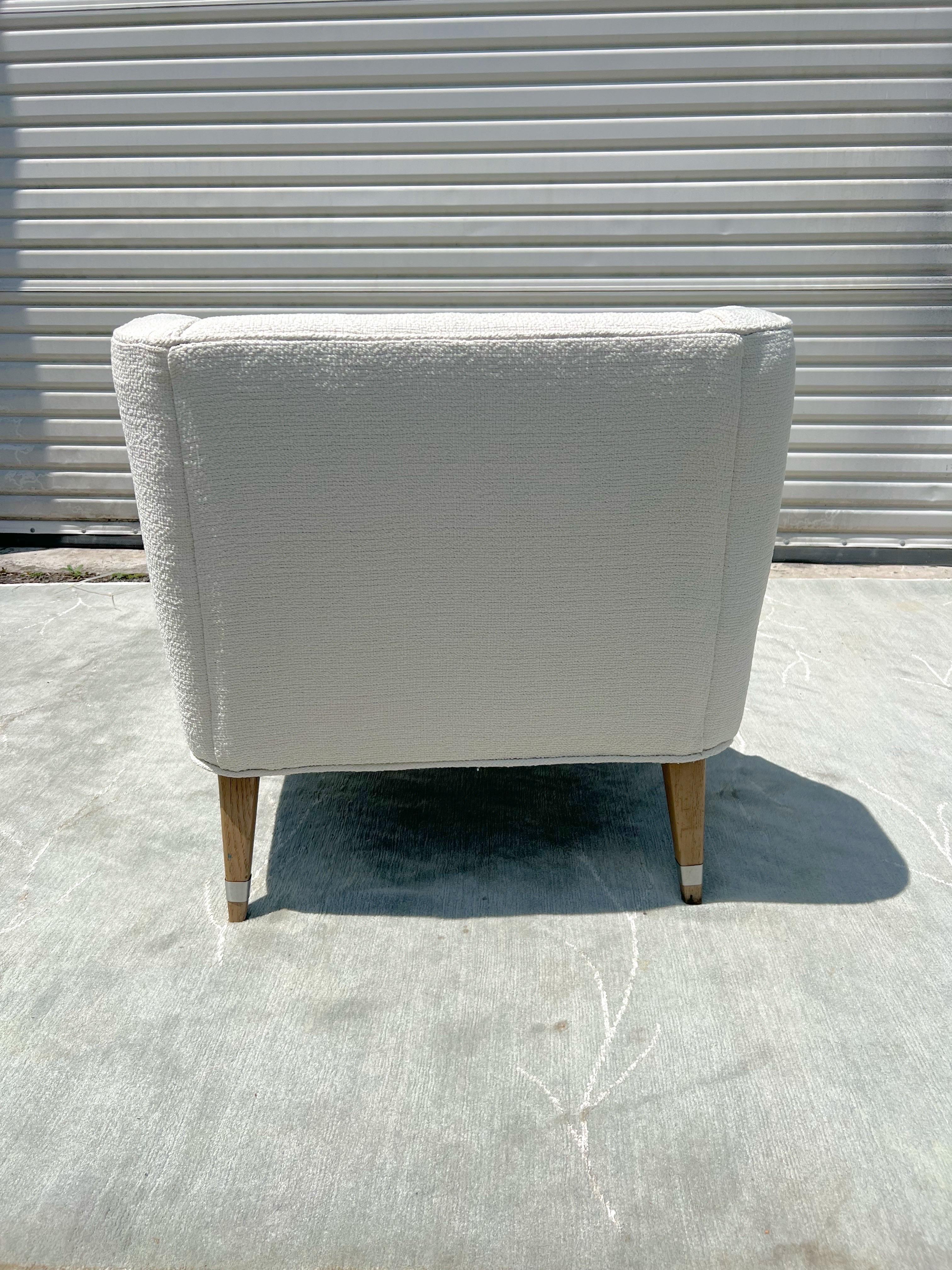 Mid-20th Century Mid-Century Lounge Chair in the Style of Gio Ponti in Schumacher Boucle For Sale