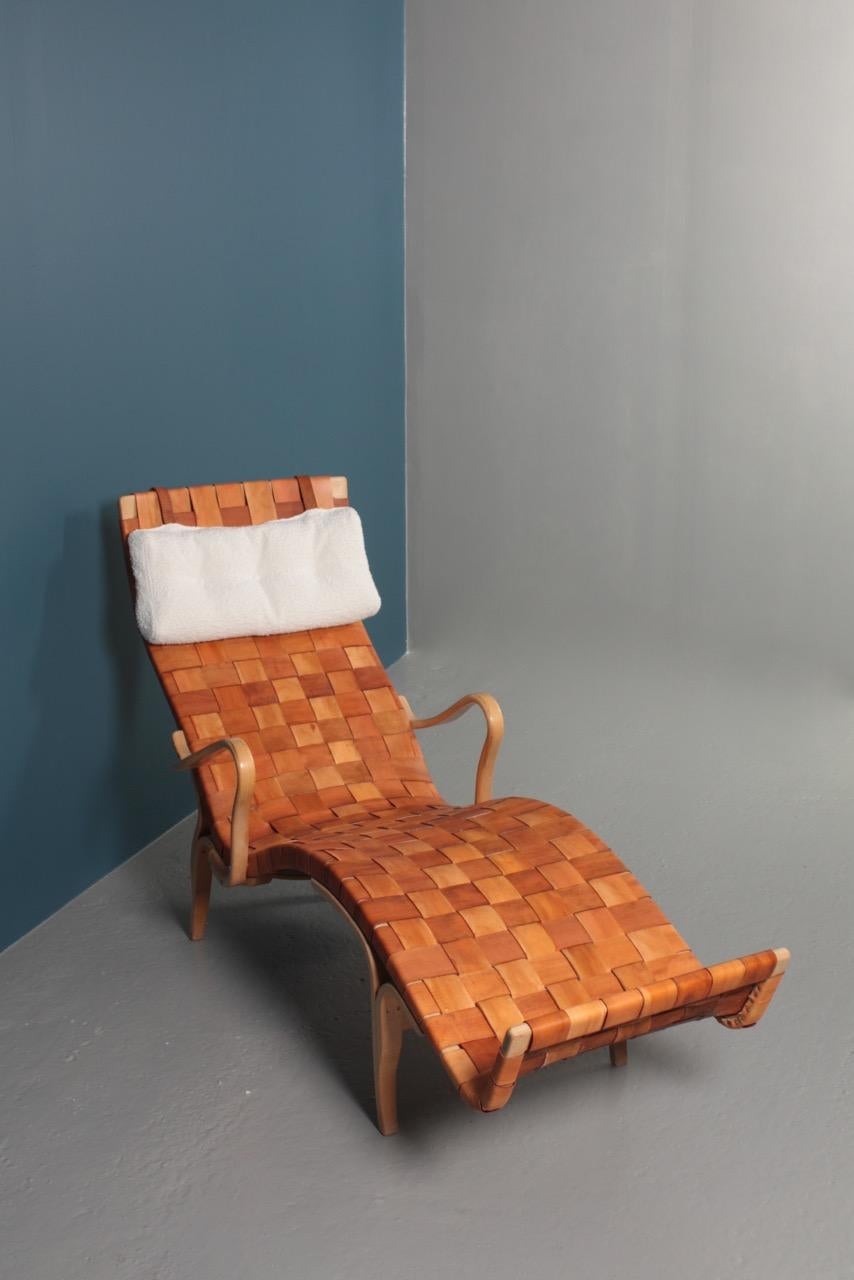 Midcentury Lounge Chair Model Pernilla 3 in Patinated by Bruno Mathsson 5