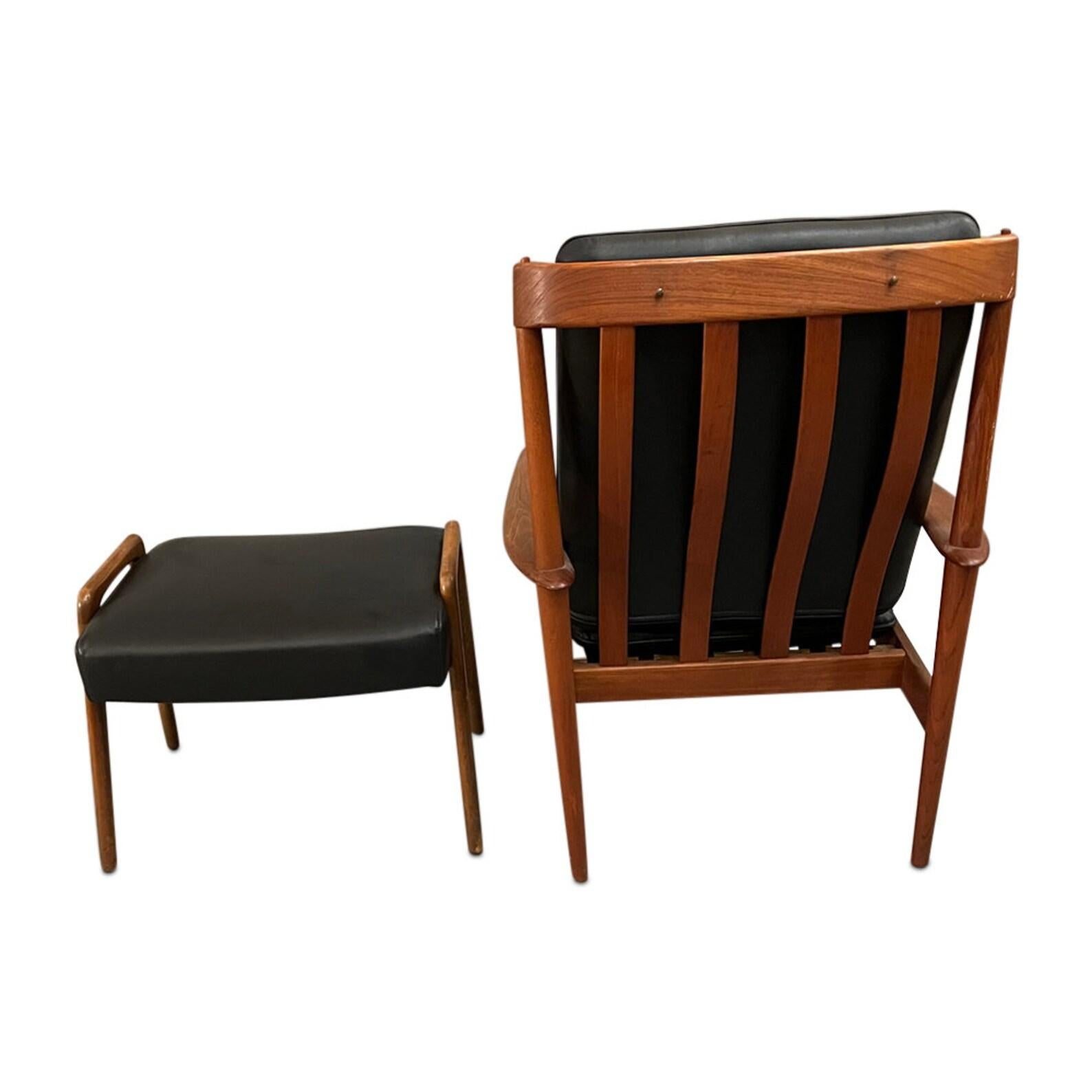 Midcentury Lounge Chair Model Pj 56 + Ottoman 1956s  2