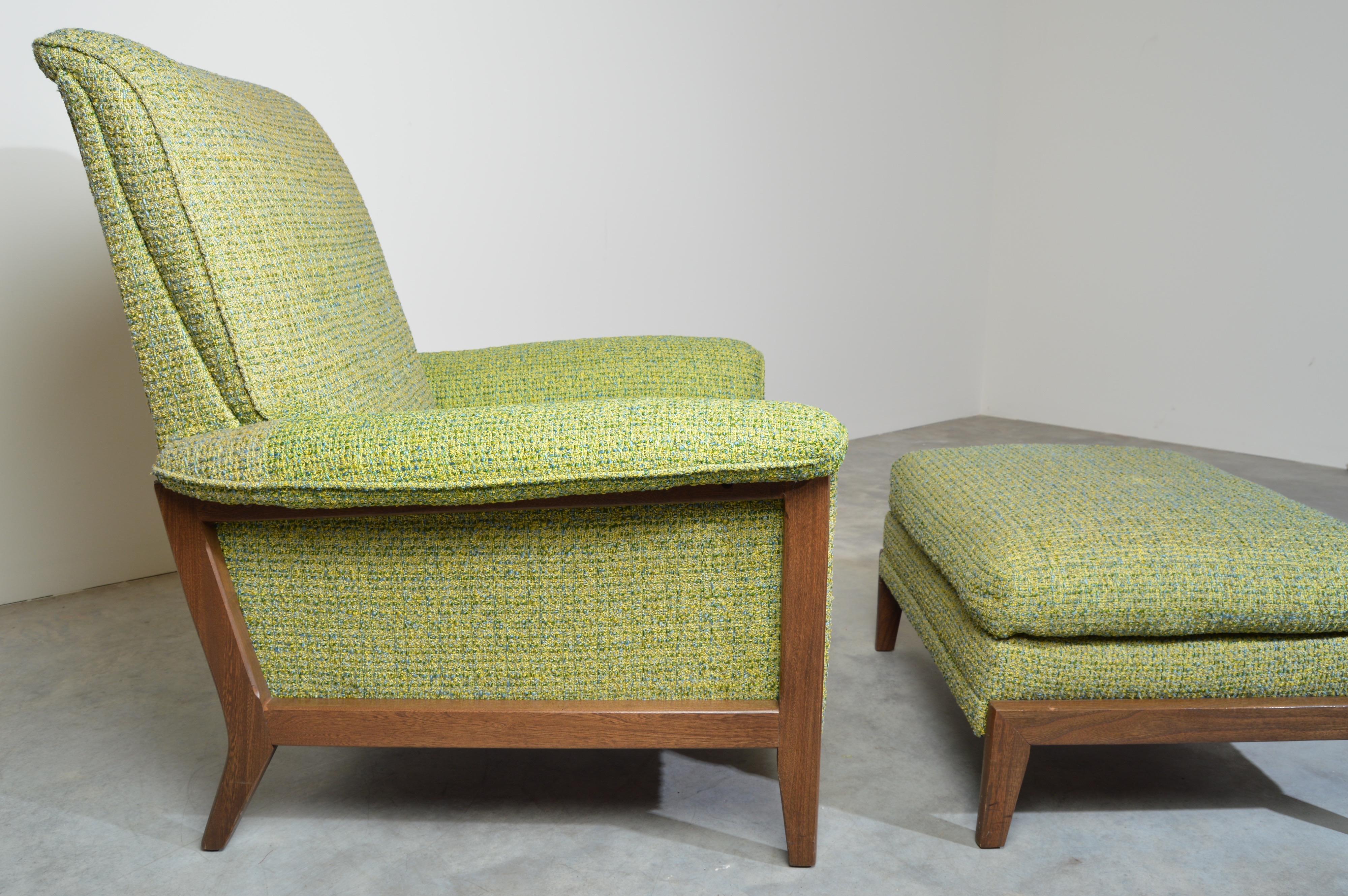 American Midcentury Lounge Chair and Ottoman by Kroehler after Paul McCobb