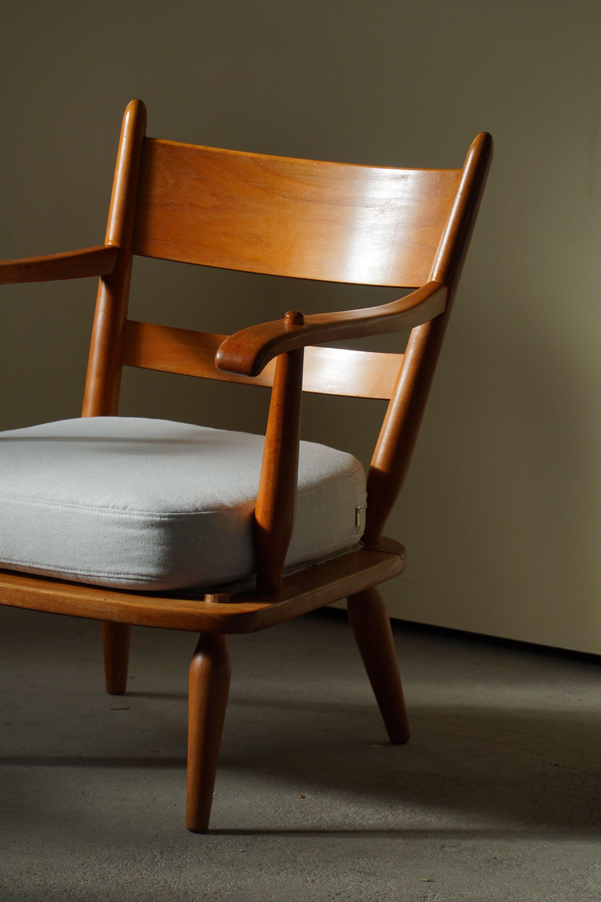 Mid Century Lounge Chair, Reupolstered, Made by a Danish Cabinetmaker, 1960s 6