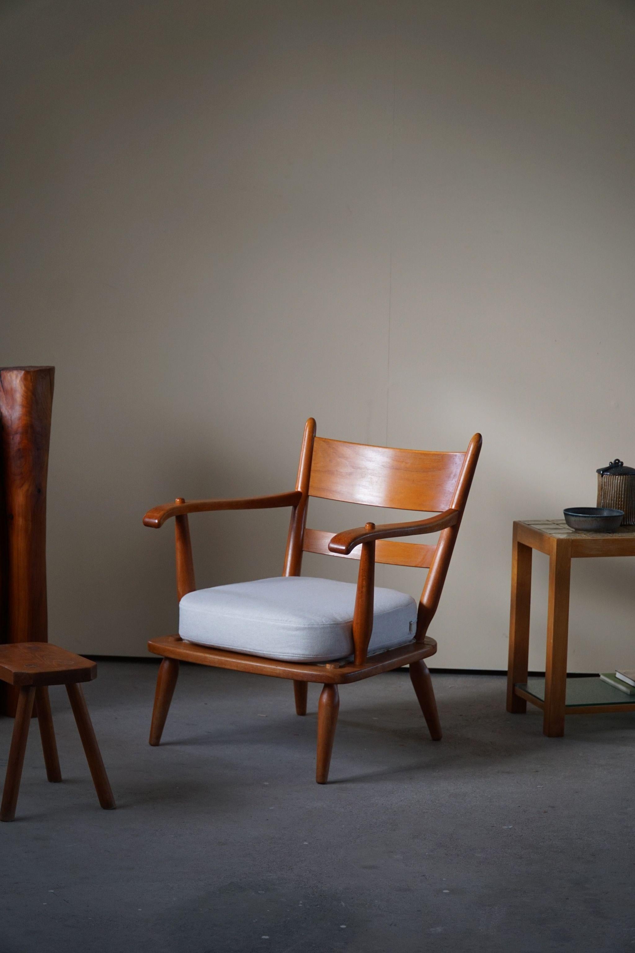 Mid-20th Century Mid Century Lounge Chair, Reupolstered, Made by a Danish Cabinetmaker, 1960s