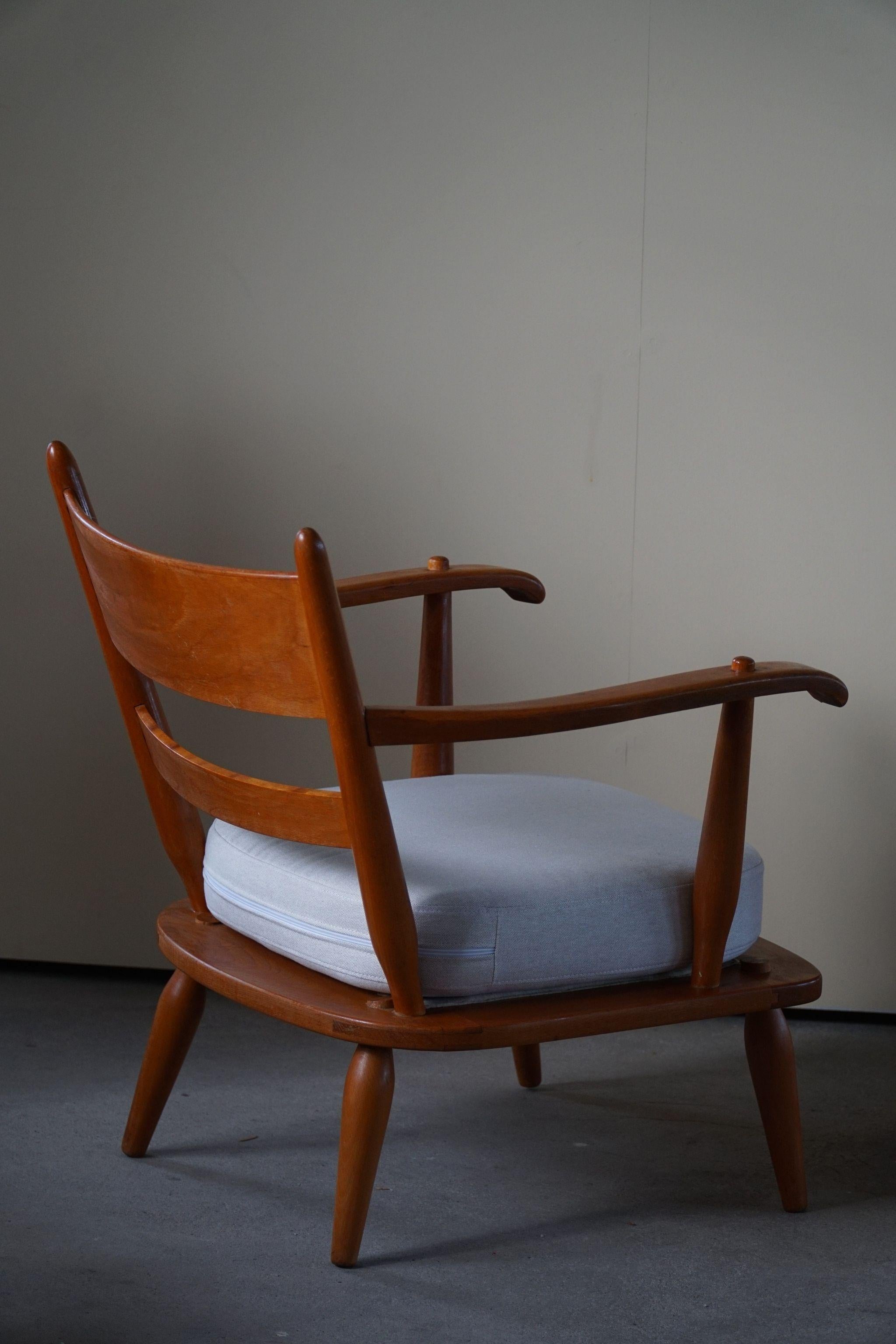 Mid Century Lounge Chair, Reupolstered, Made by a Danish Cabinetmaker, 1960s 3