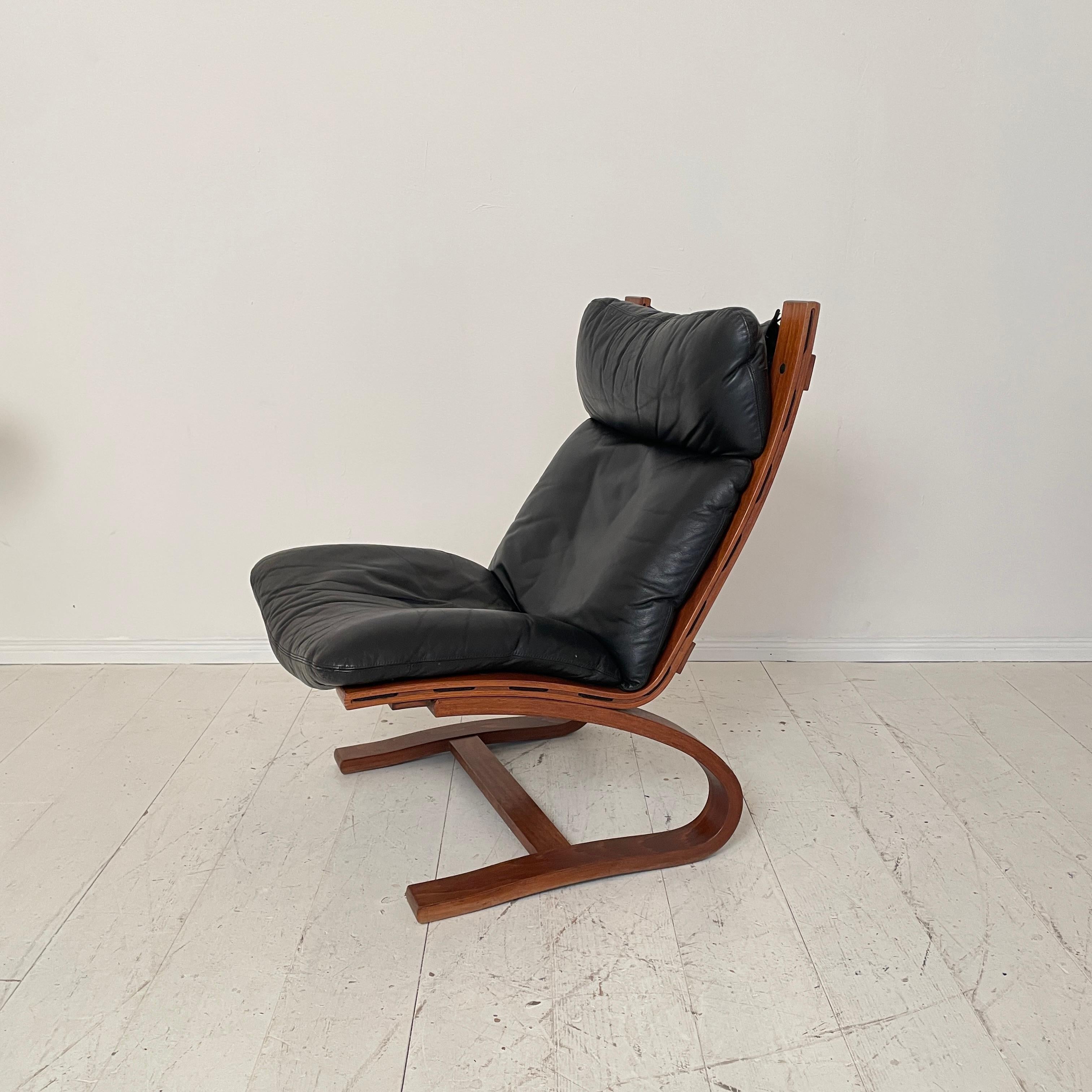 Mid-Century Lounge Chair “Siesta”, by Ingmar Relling for Westnofa Black, 1970s 6