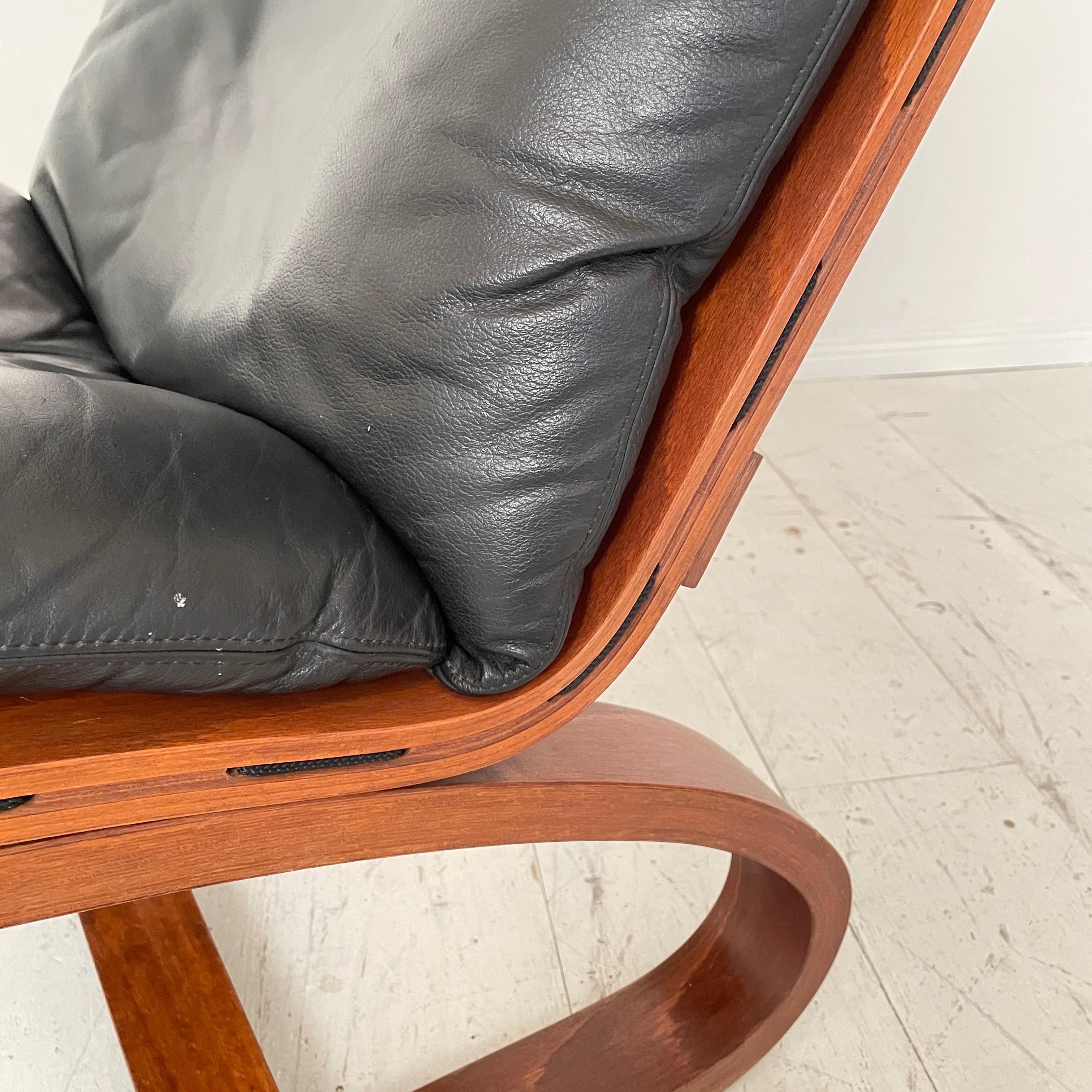 Mid-Century Lounge Chair “Siesta”, by Ingmar Relling for Westnofa Black, 1970s 9