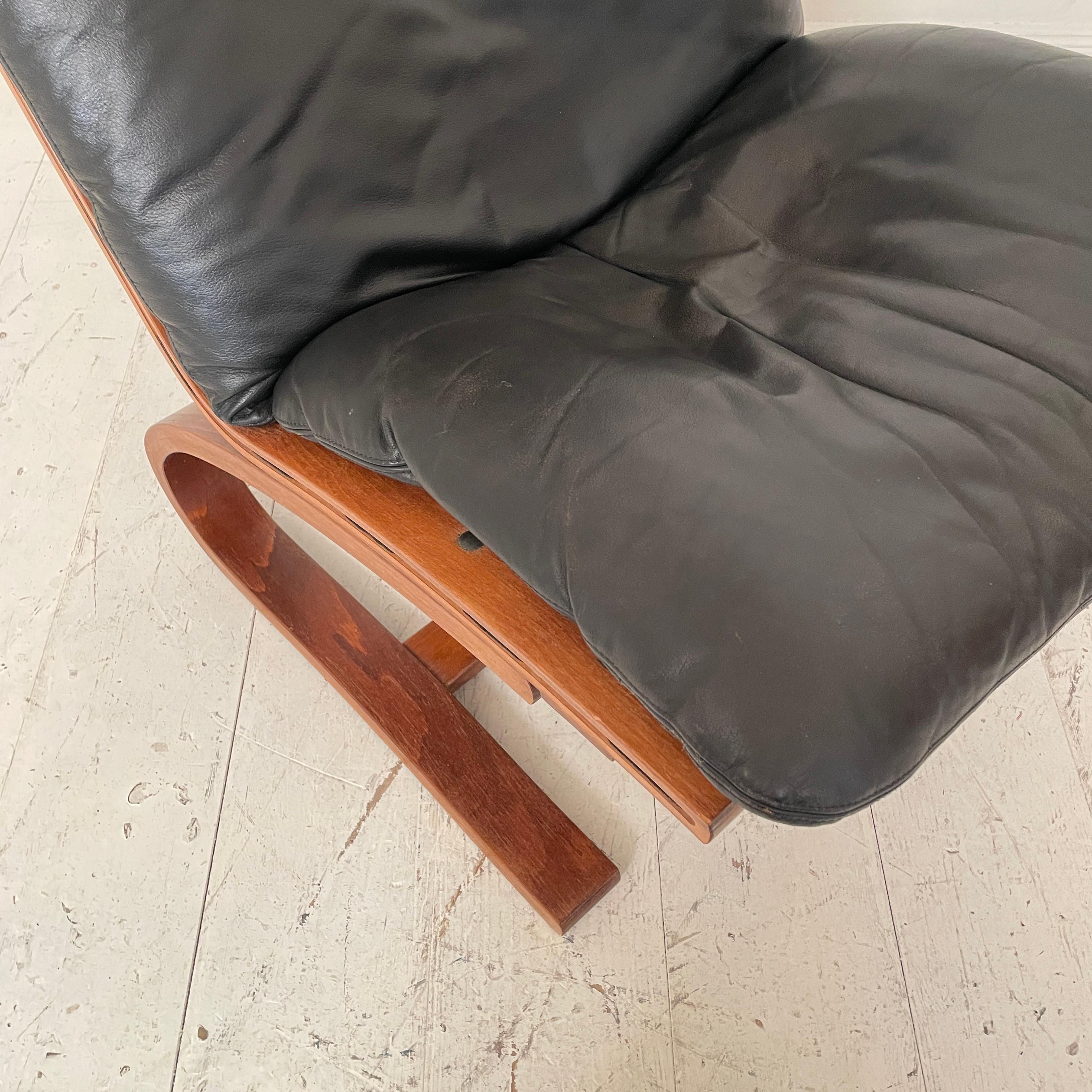 Mid-Century Lounge Chair “Siesta”, by Ingmar Relling for Westnofa Black, 1970s 13