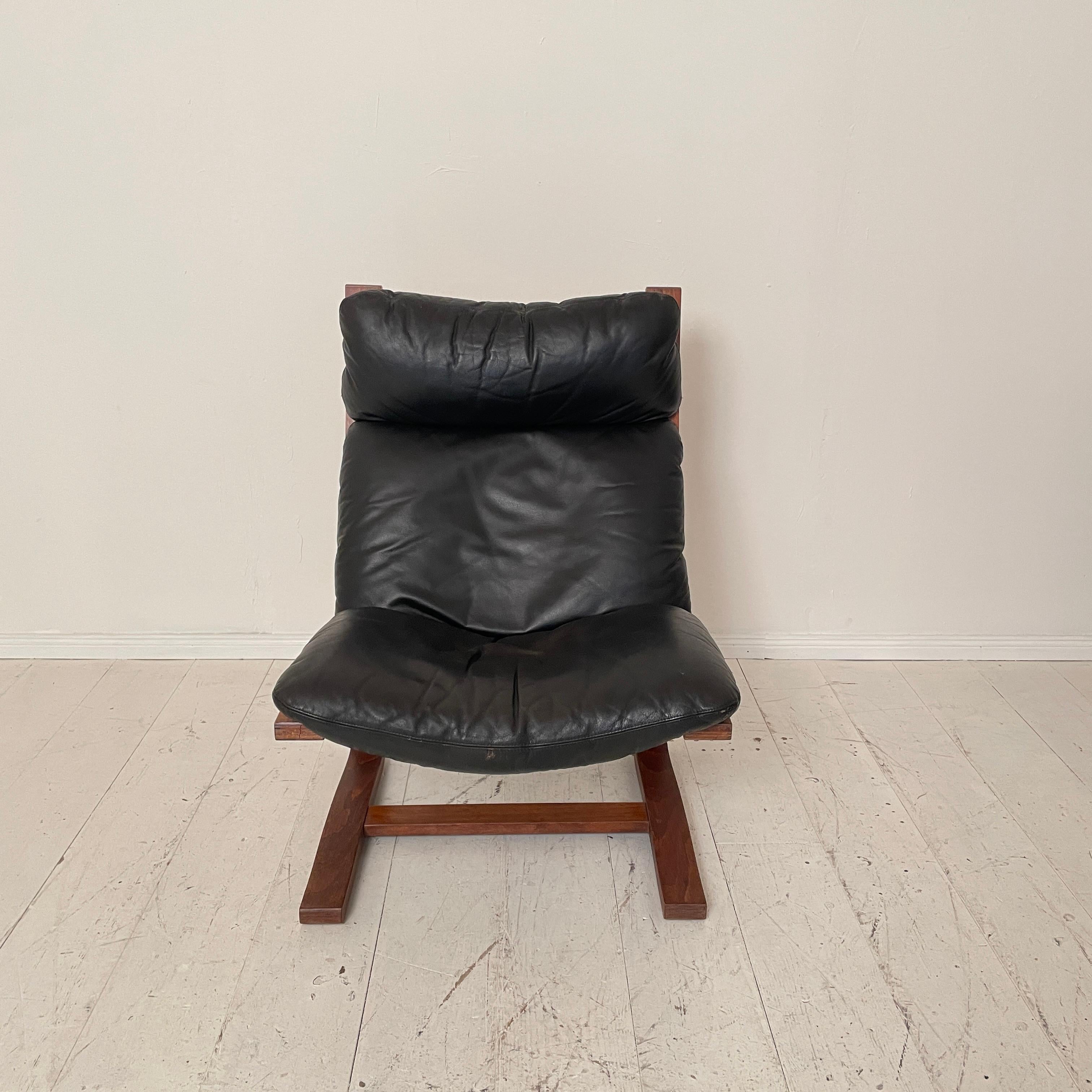 Danish Mid-Century Lounge Chair “Siesta”, by Ingmar Relling for Westnofa Black, 1970s