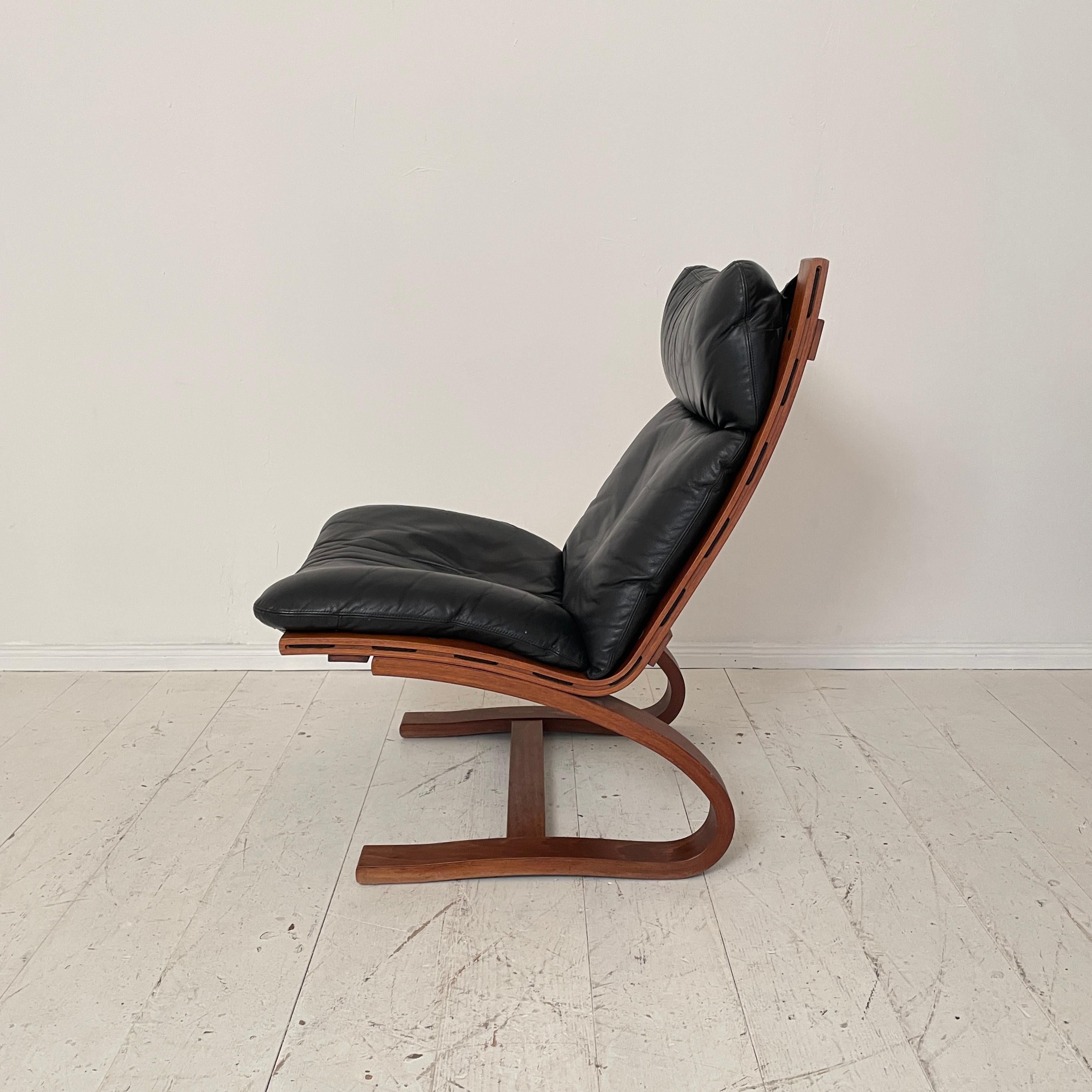 Late 20th Century Mid-Century Lounge Chair “Siesta”, by Ingmar Relling for Westnofa Black, 1970s