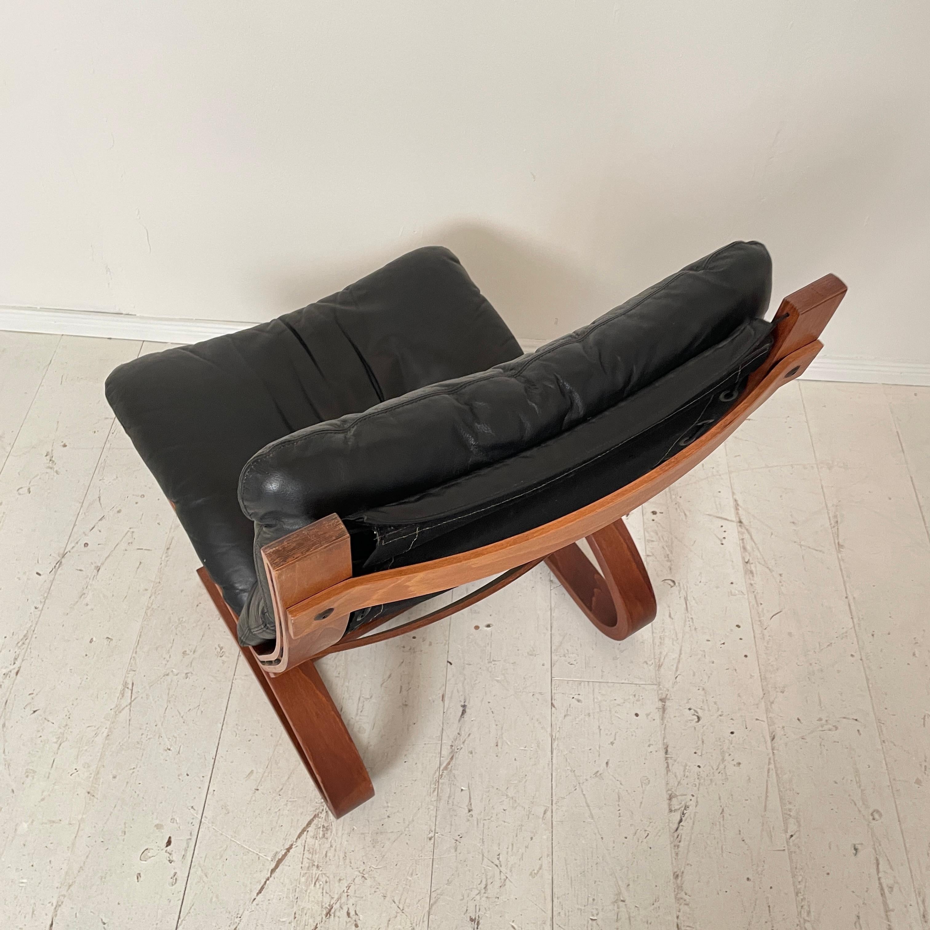 Mid-Century Lounge Chair “Siesta”, by Ingmar Relling for Westnofa Black, 1970s 1