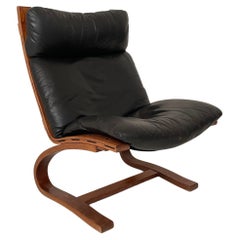 Mid-Century Lounge Chair “Siesta”, by Ingmar Relling for Westnofa Black, 1970s