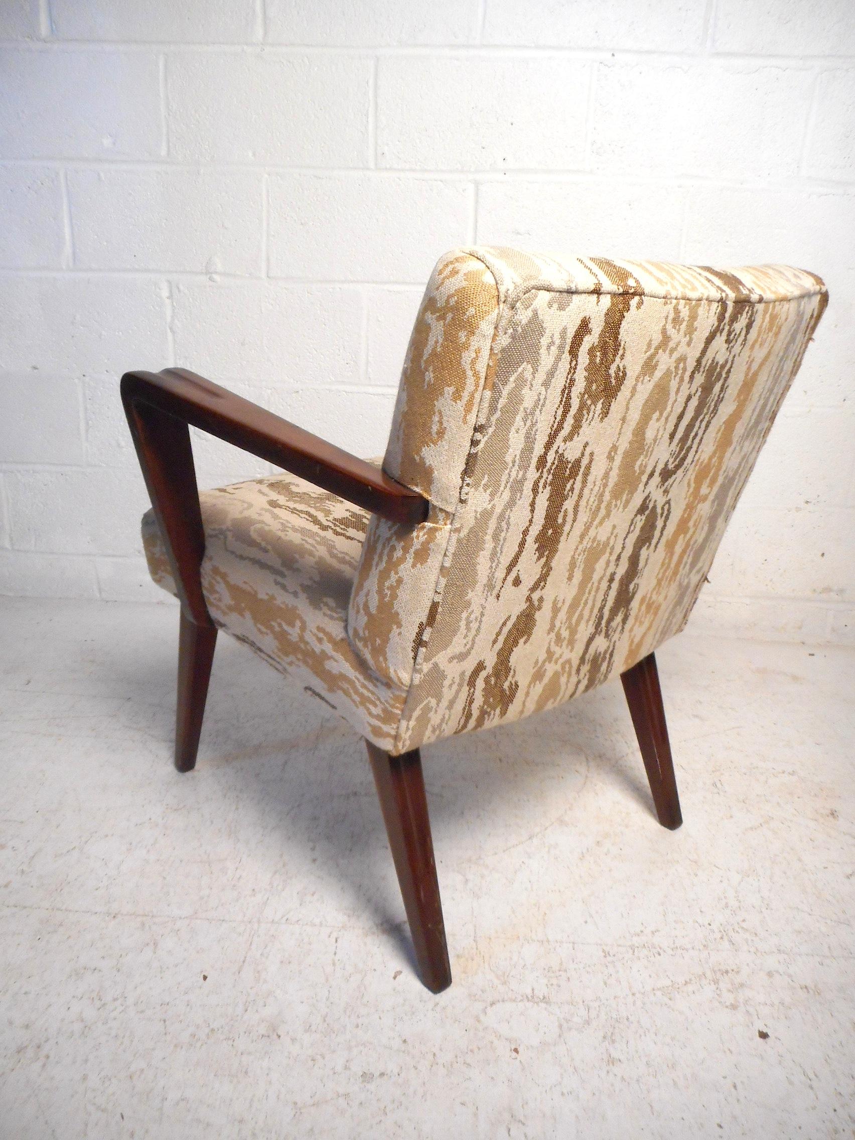 Mid-Century Modern Midcentury Lounge Chair with Flared Arms