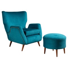 Mid-century Lounge Chair with ottoman by Carlo Hauner and Martin Eisler