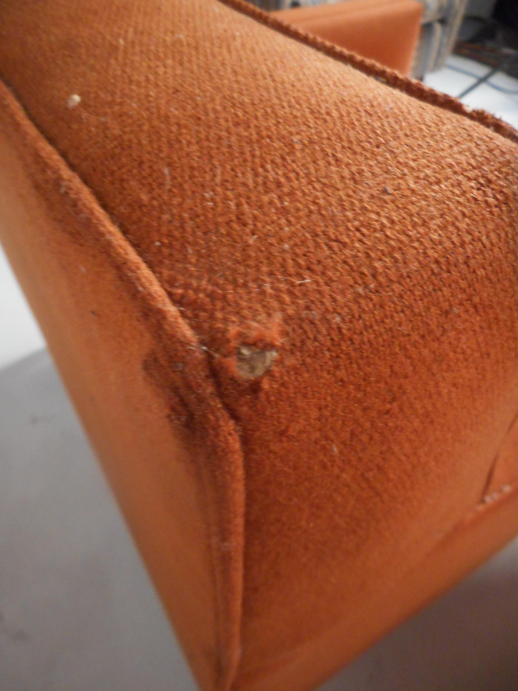 Upholstery Midcentury Lounge Chairs after Knoll, a Pair