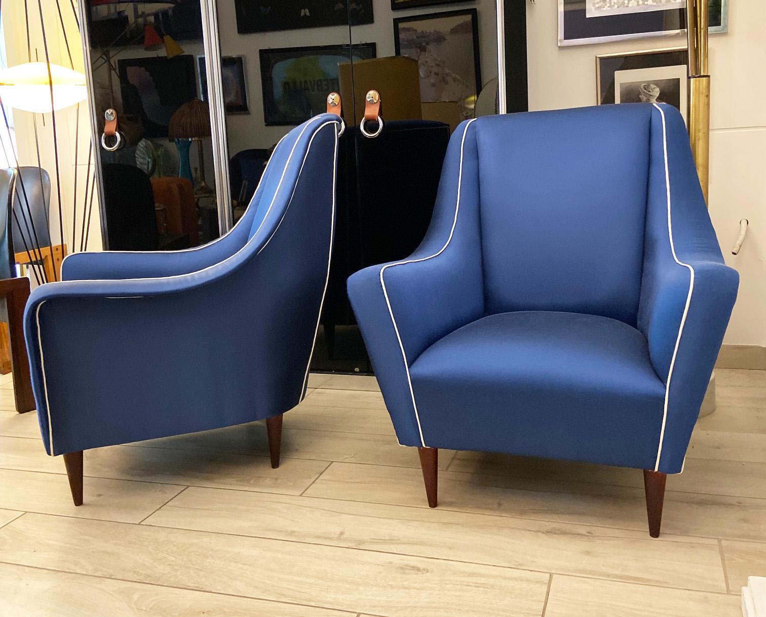 Mid-Century Modern Midcentury Lounge Chairs Attributed to Ico Luisa Parisi for Ariberto Colombo