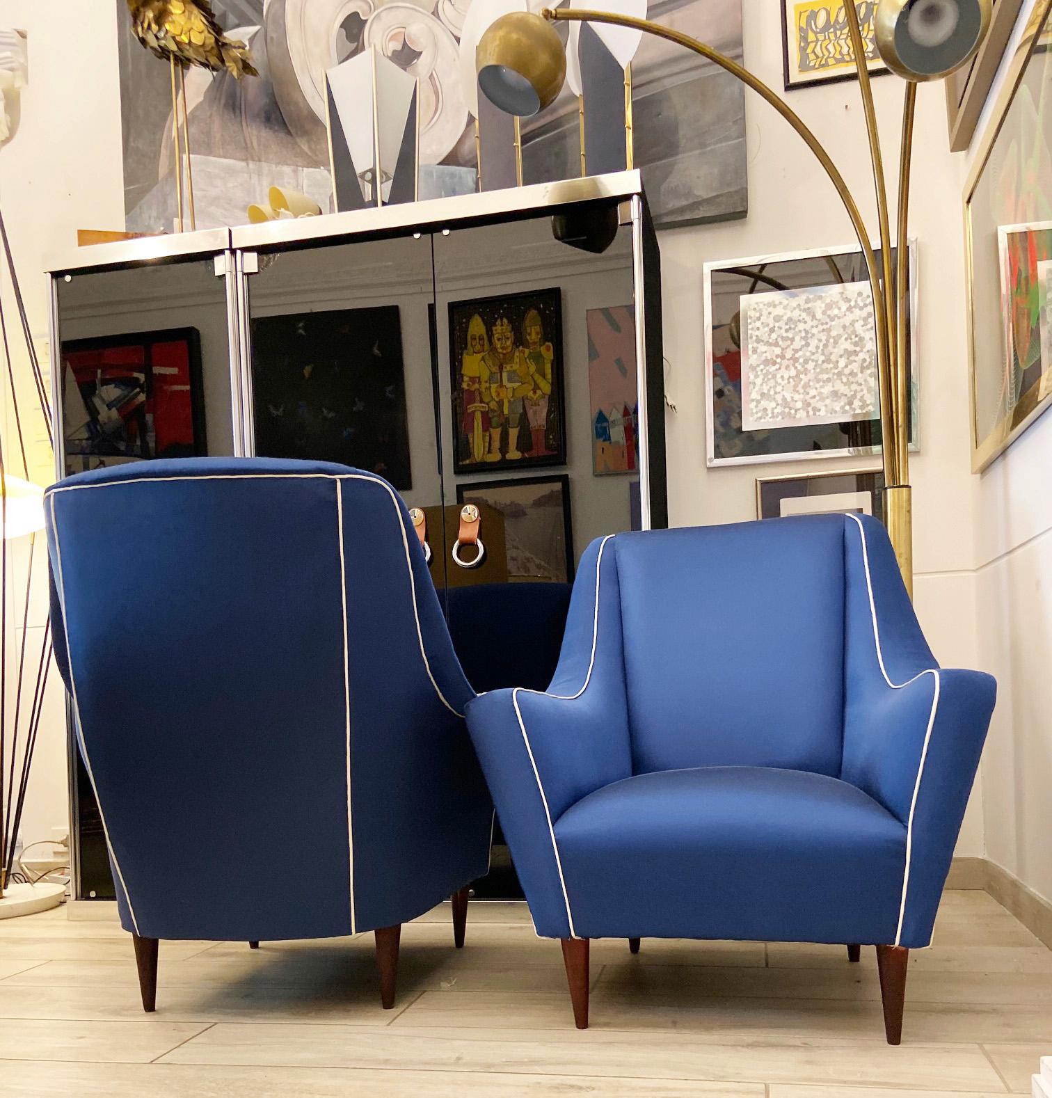 Mid-20th Century Midcentury Lounge Chairs Attributed to Ico Luisa Parisi for Ariberto Colombo