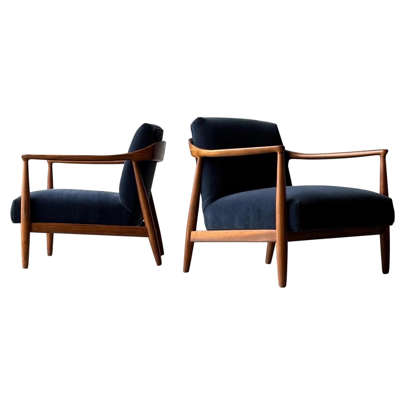 Pareja de sillas de salón de mediados de siglo de Erwin Lambeth para Tomlinson en venta