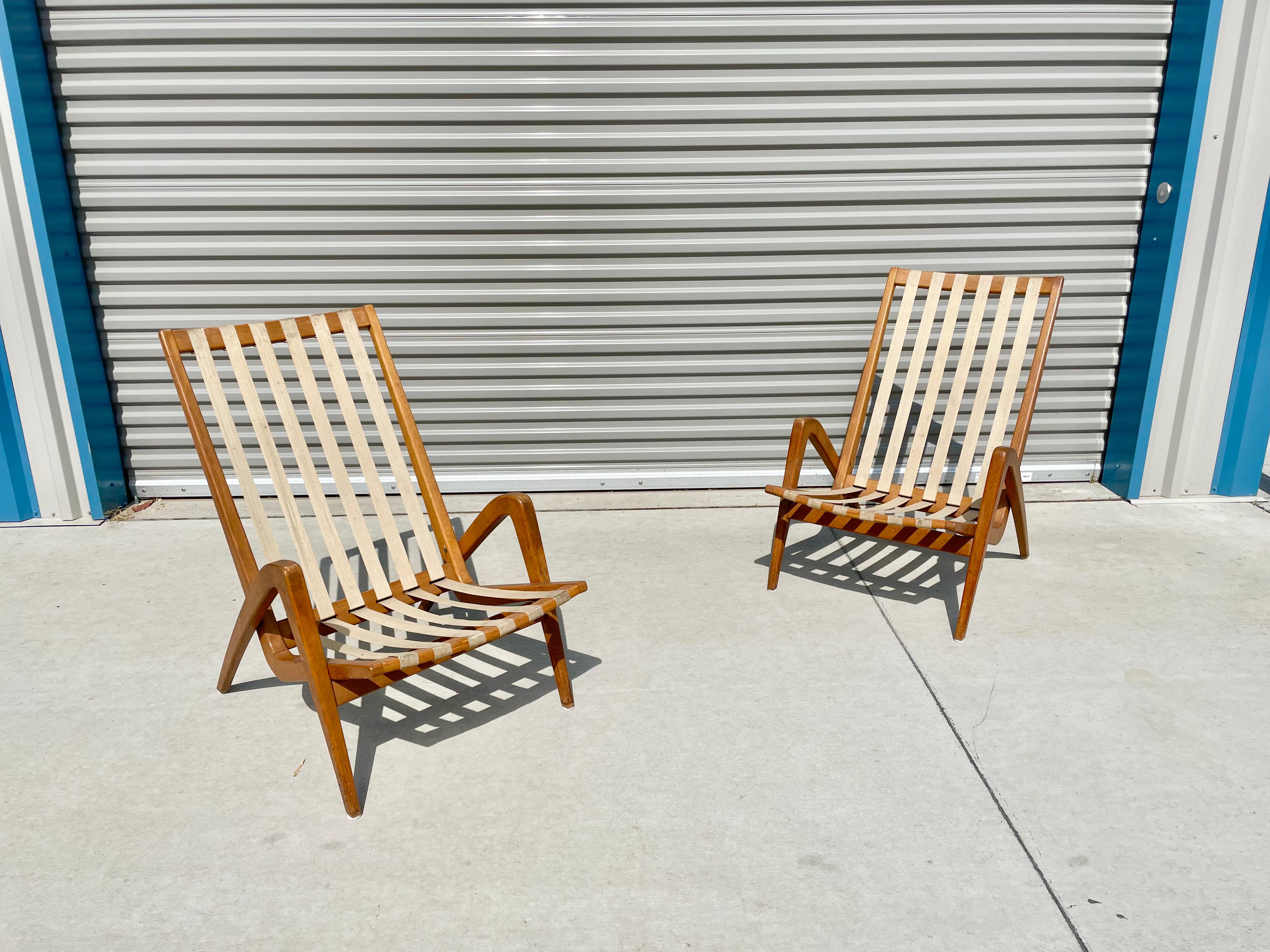 Mid-Century Modern Midcentury Lounge Chairs by Jan Vanek for Uluv Czechoslovakia For Sale