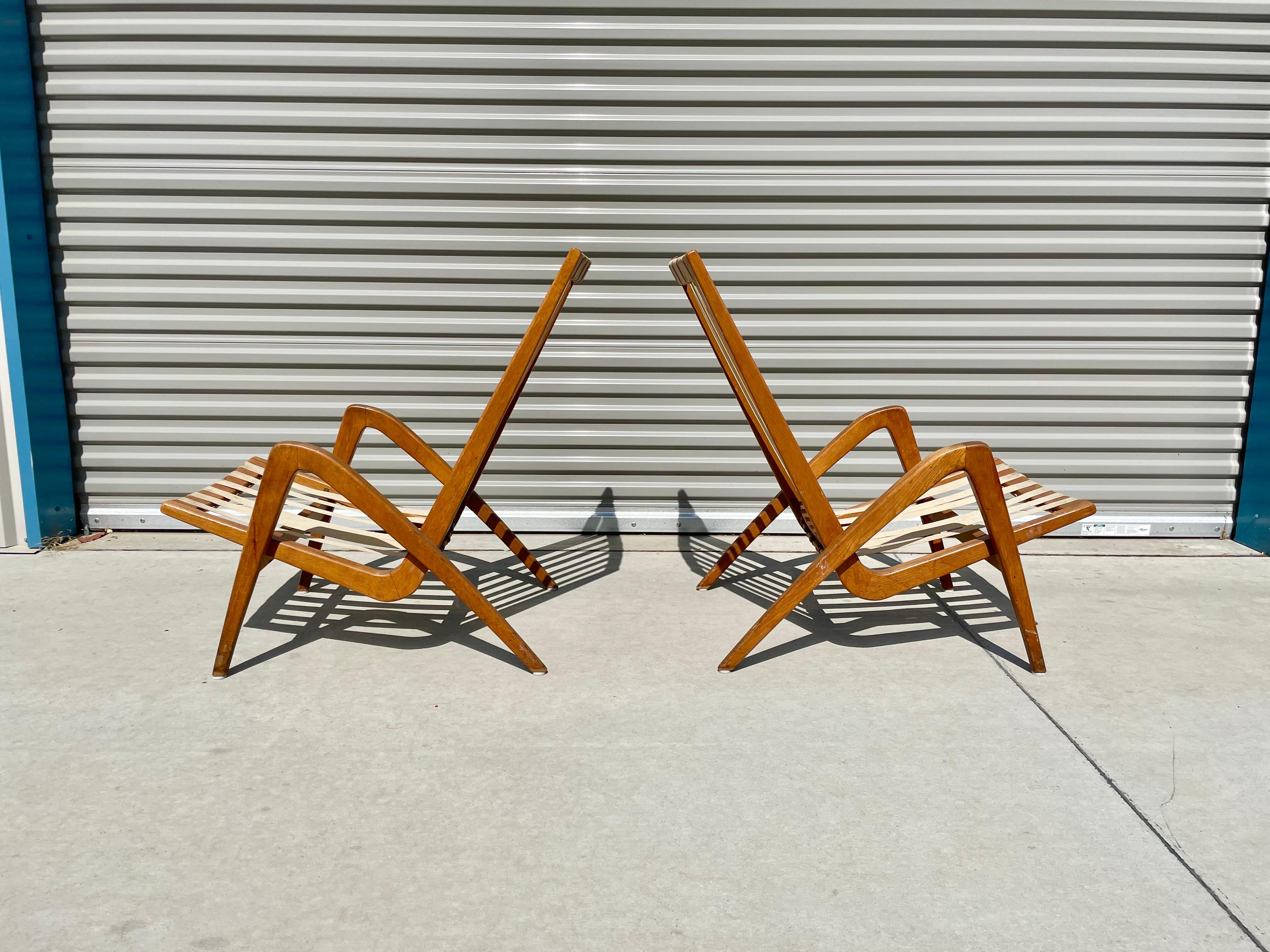 Slovenian Midcentury Lounge Chairs by Jan Vanek for Uluv Czechoslovakia For Sale