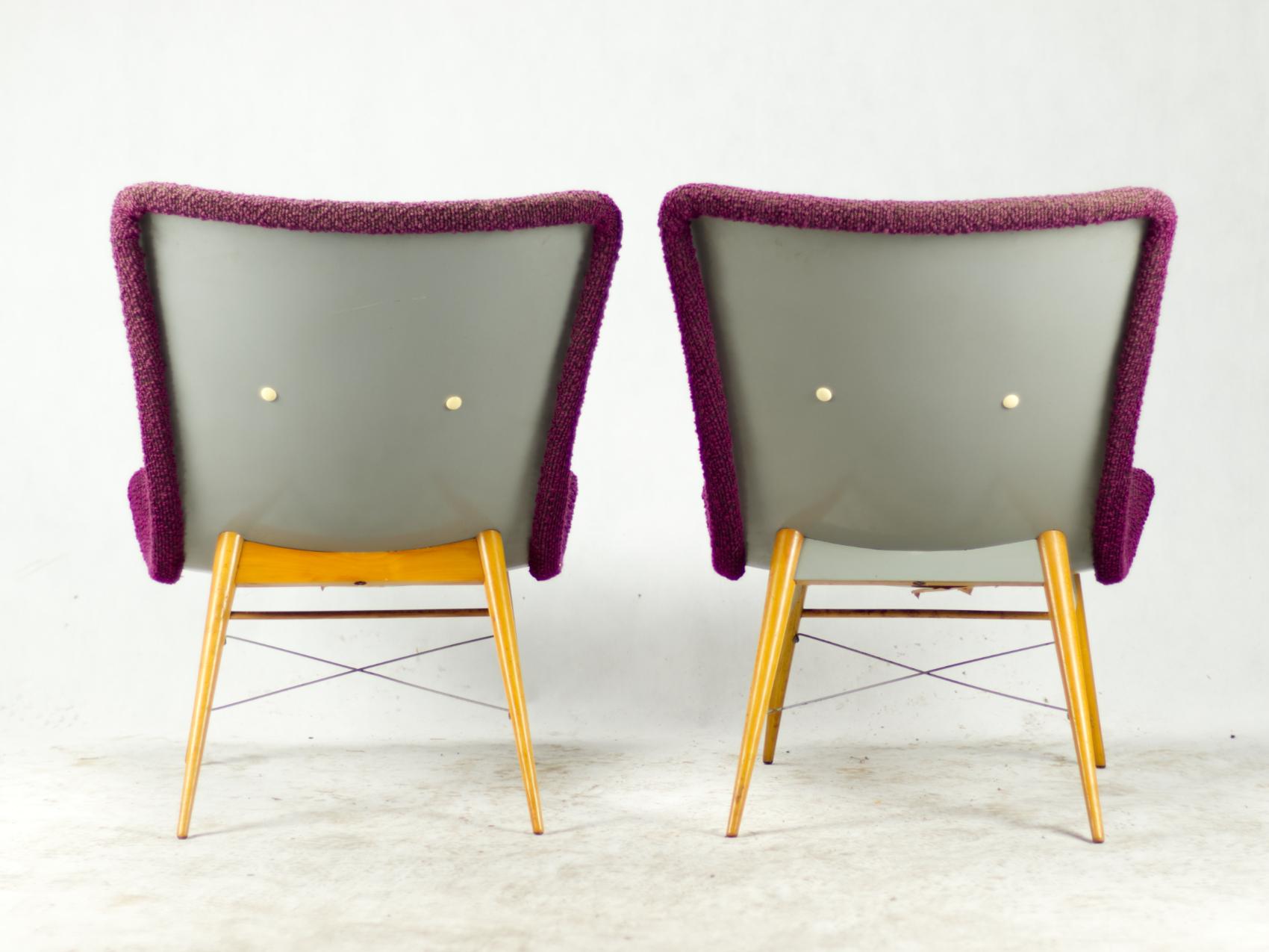 XX secolo Sedie da salotto del Mid Century Cecoslovacchia, 1965 in vendita