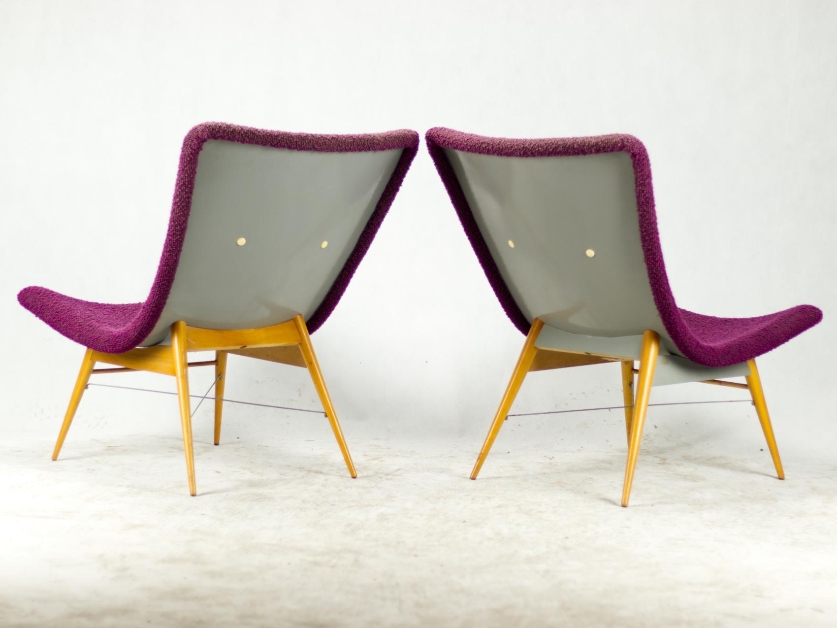 Tappezzeria Sedie da salotto del Mid Century Cecoslovacchia, 1965 in vendita