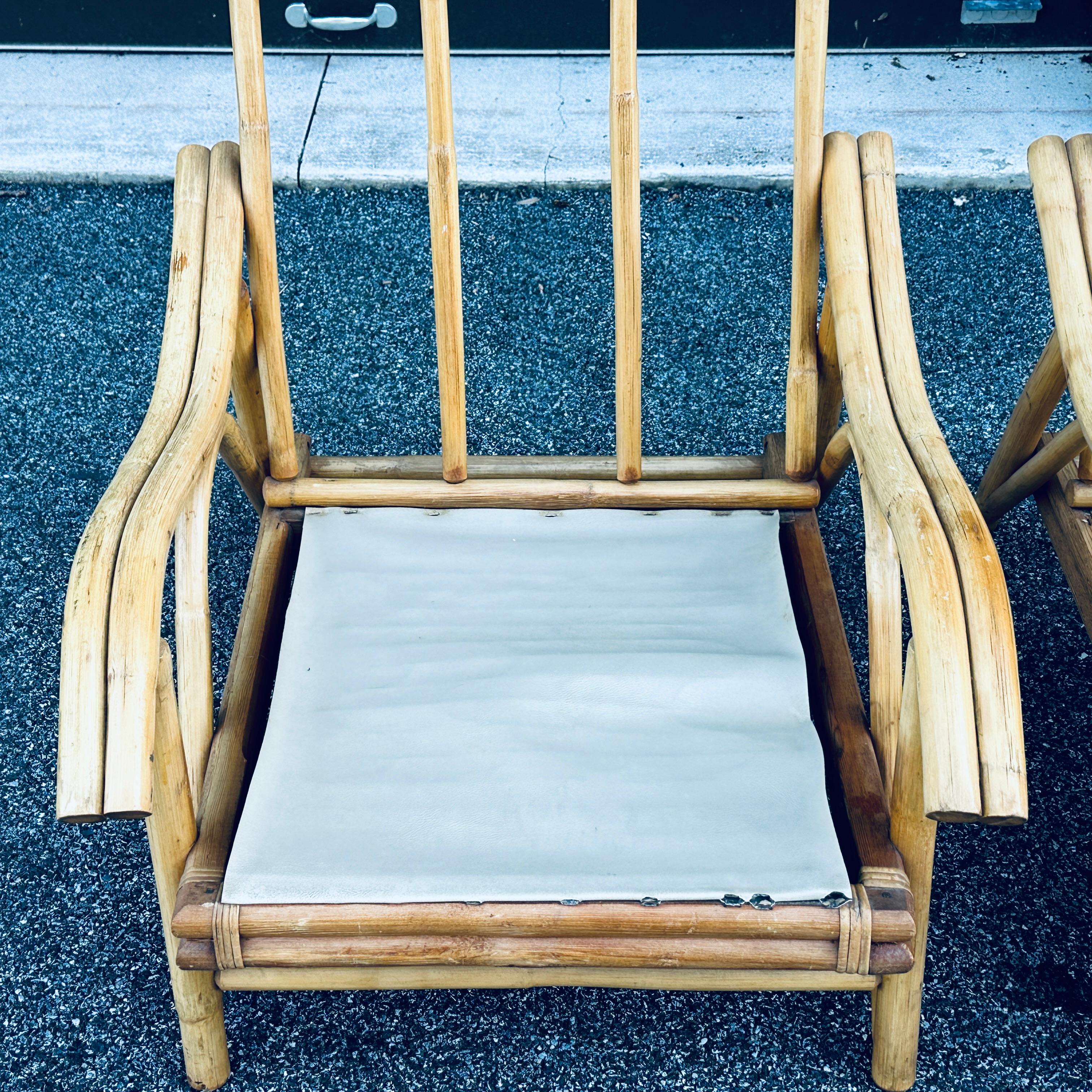 American Mid-Century Lounge Chairs by Superior Reed & Rattan For Sale