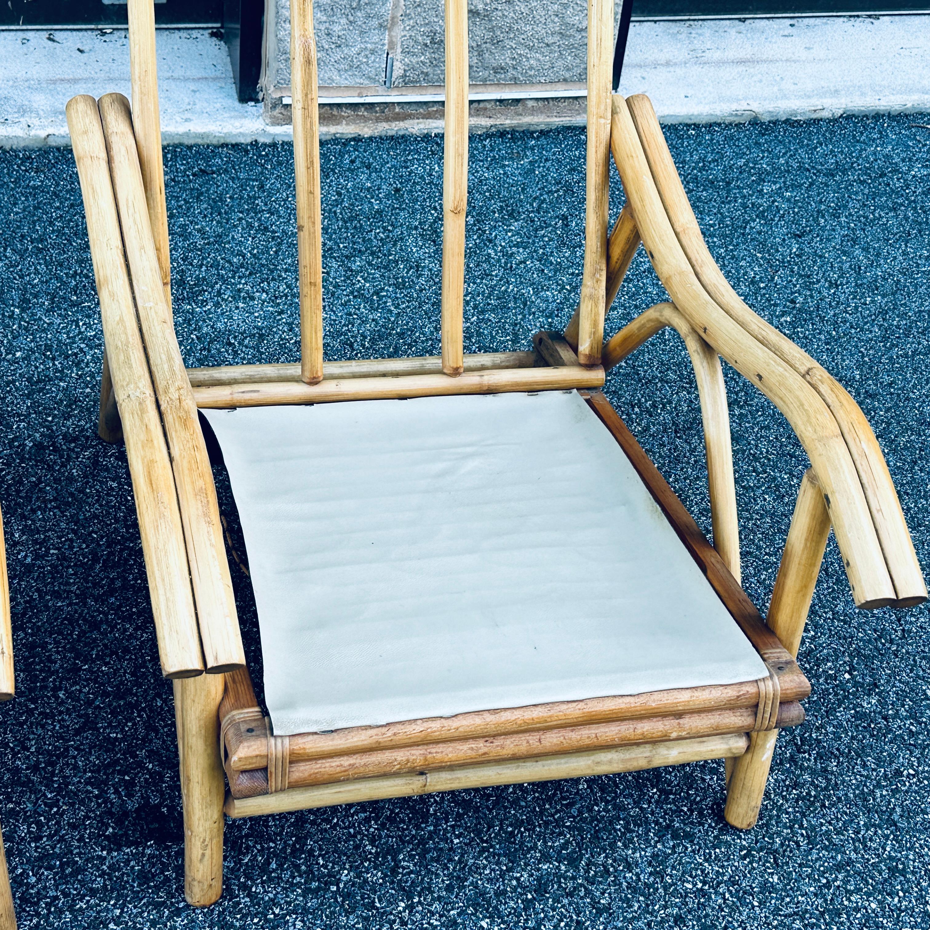 Mid-Century Lounge Chairs by Superior Reed & Rattan In Good Condition For Sale In West Chester, PA