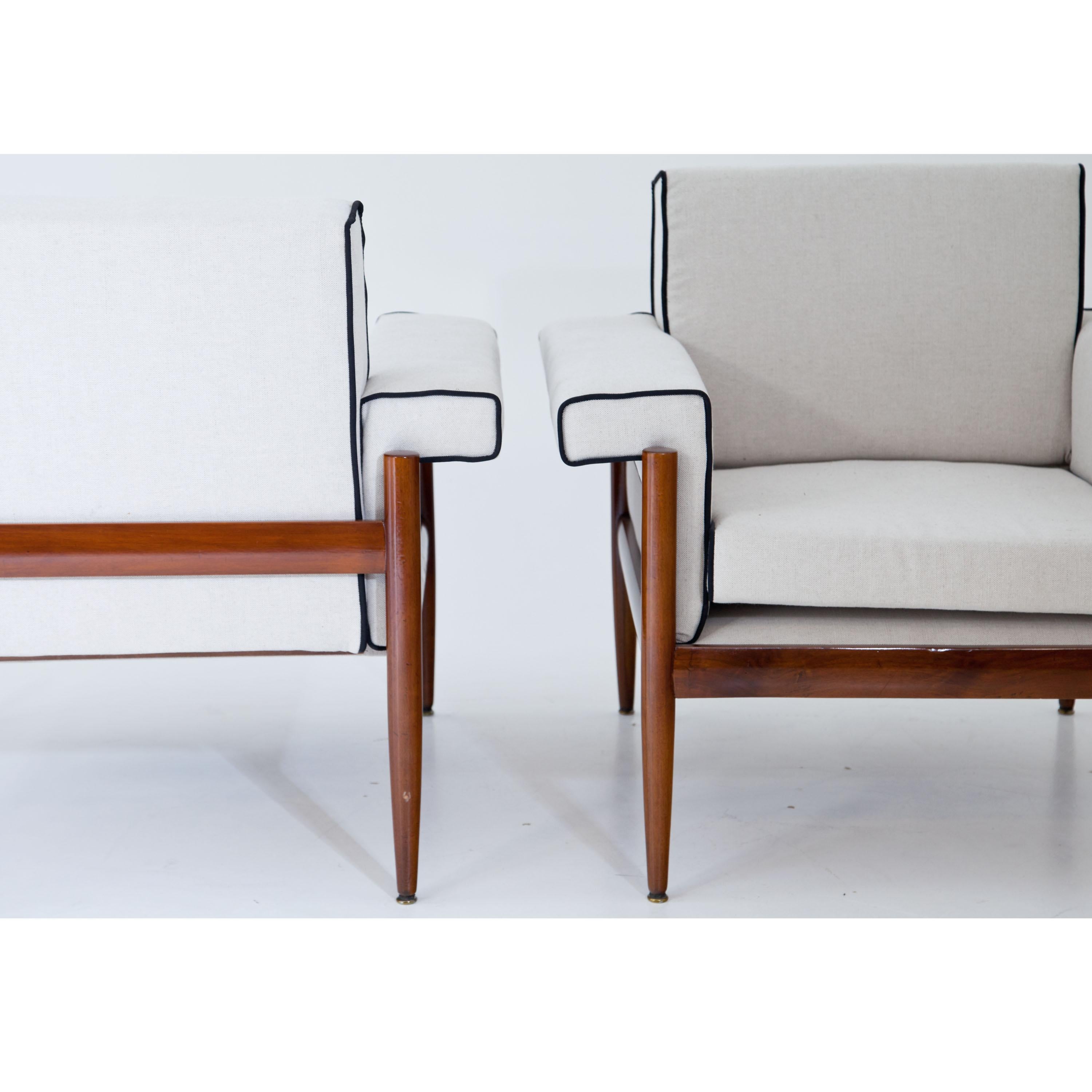 Paar italienische Design-Loungesessel, Trafilisa Isa Bergamo, Italien 1950er Jahre im Angebot 3
