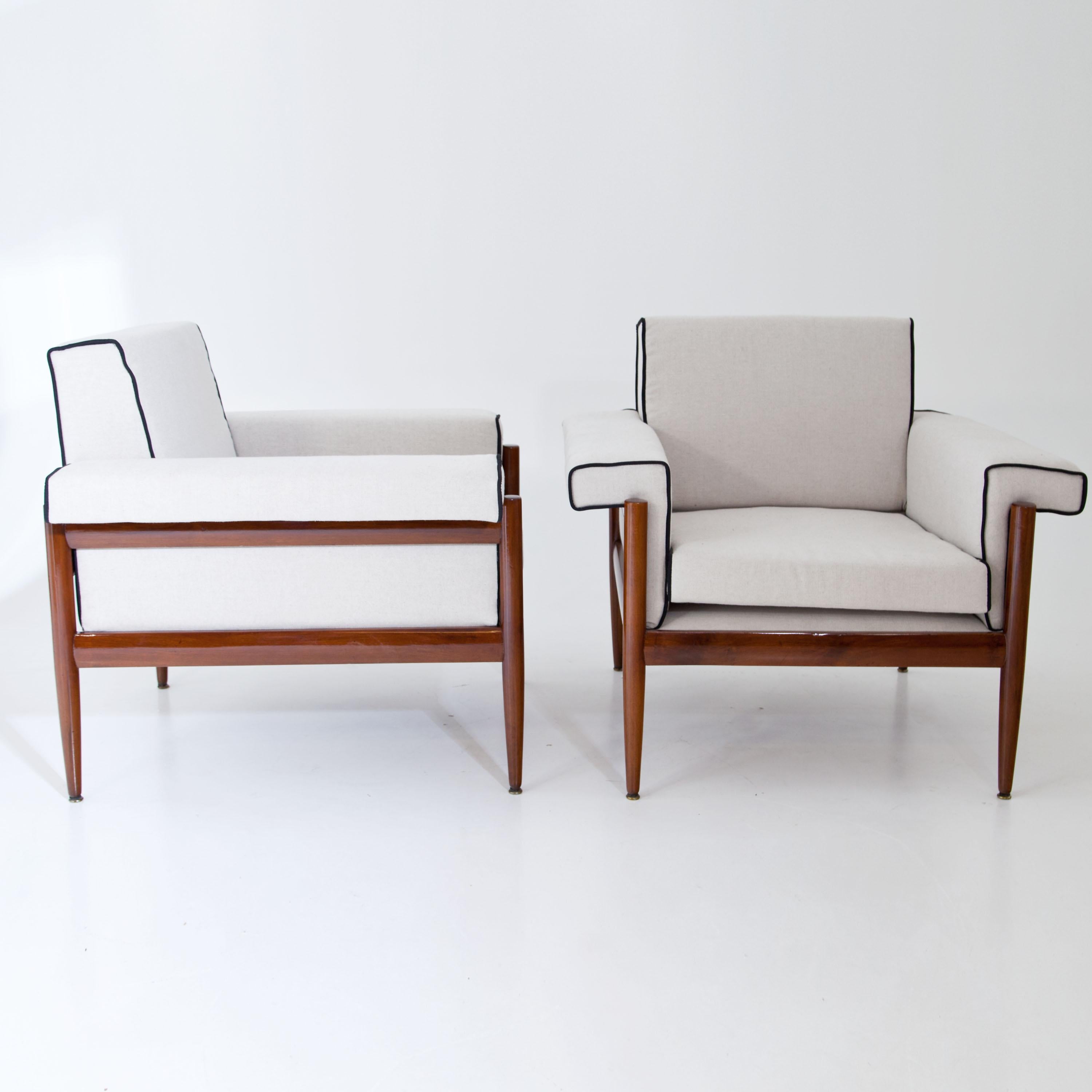 Pair of Italian Design Lounge Chairs, Trafilisa Isa Bergamo, Italy 1950s In Good Condition For Sale In Greding, DE
