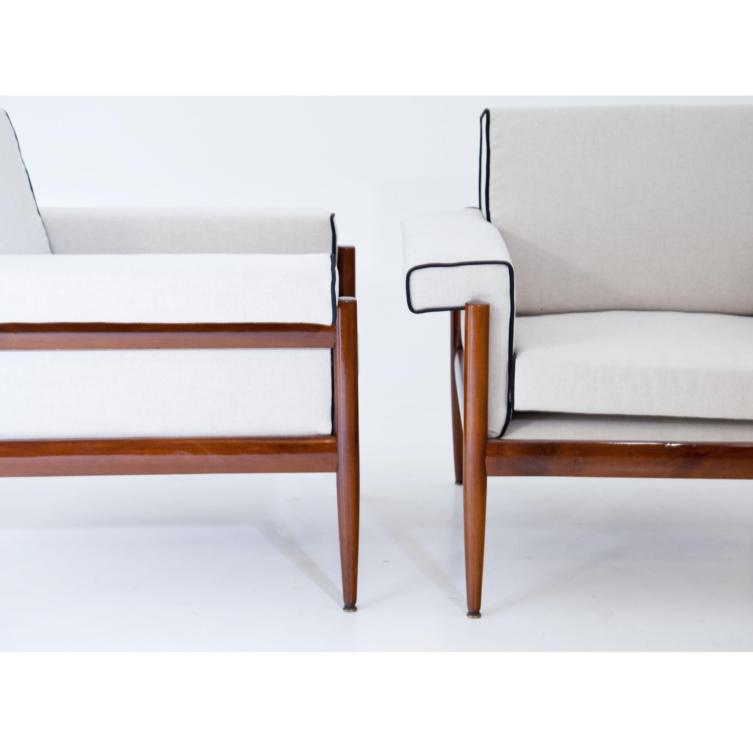 20th Century Pair of Italian Design Lounge Chairs, Trafilisa Isa Bergamo, Italy 1950s For Sale