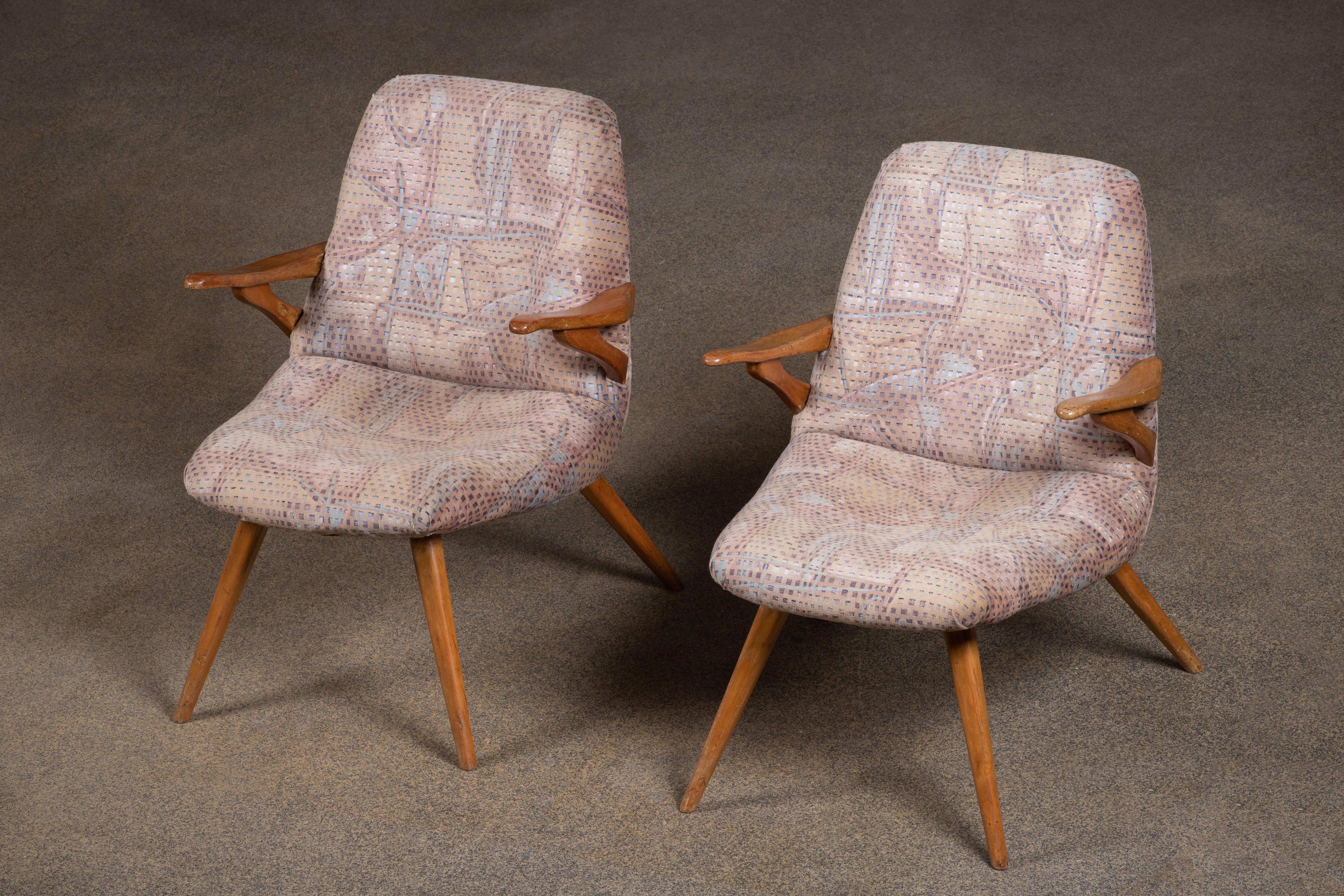 Mid-Century Lounge Chairs, Germany 1960,  a Pair For Sale 9