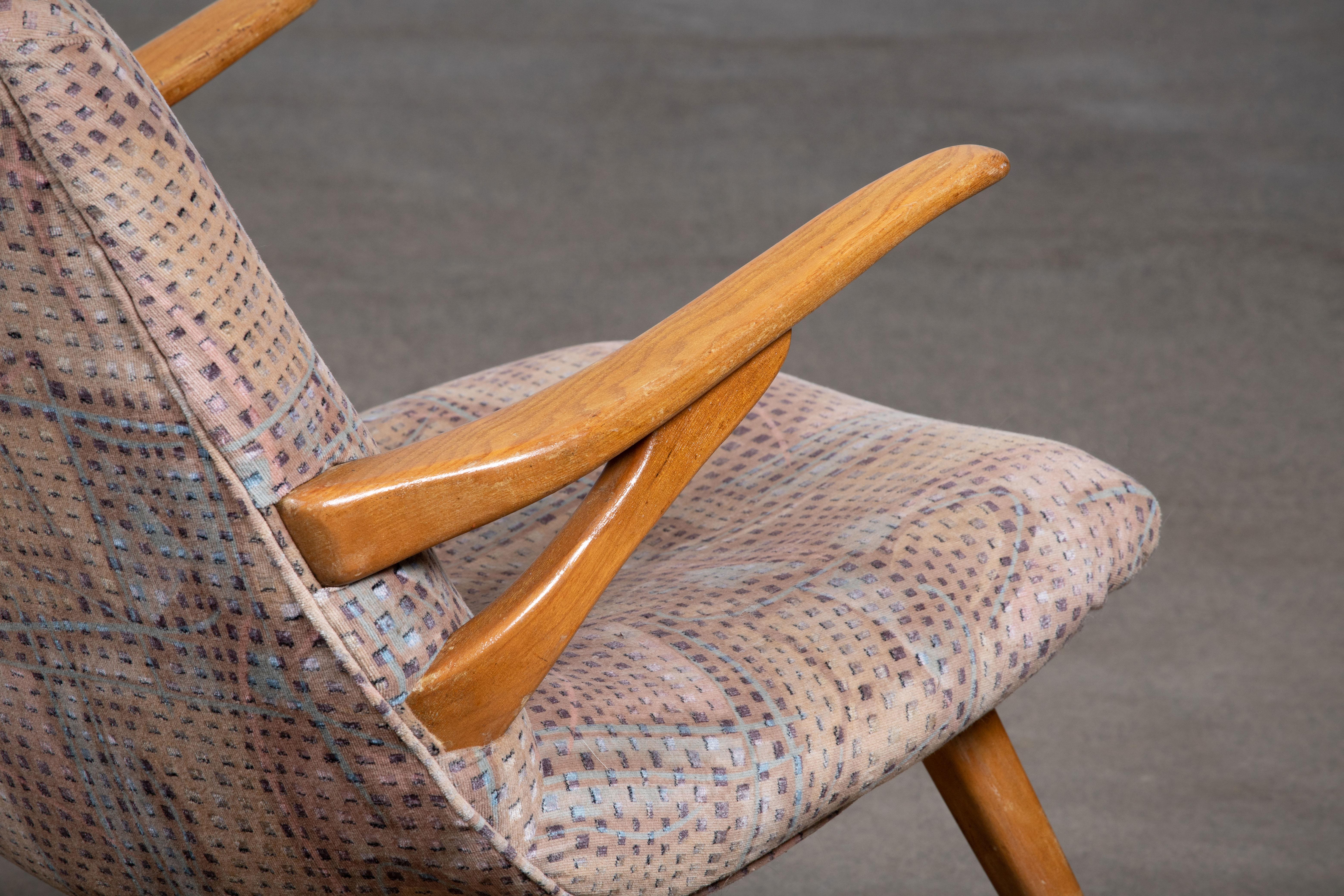 Fabric Mid-Century Lounge Chairs, Germany 1960,  a Pair For Sale