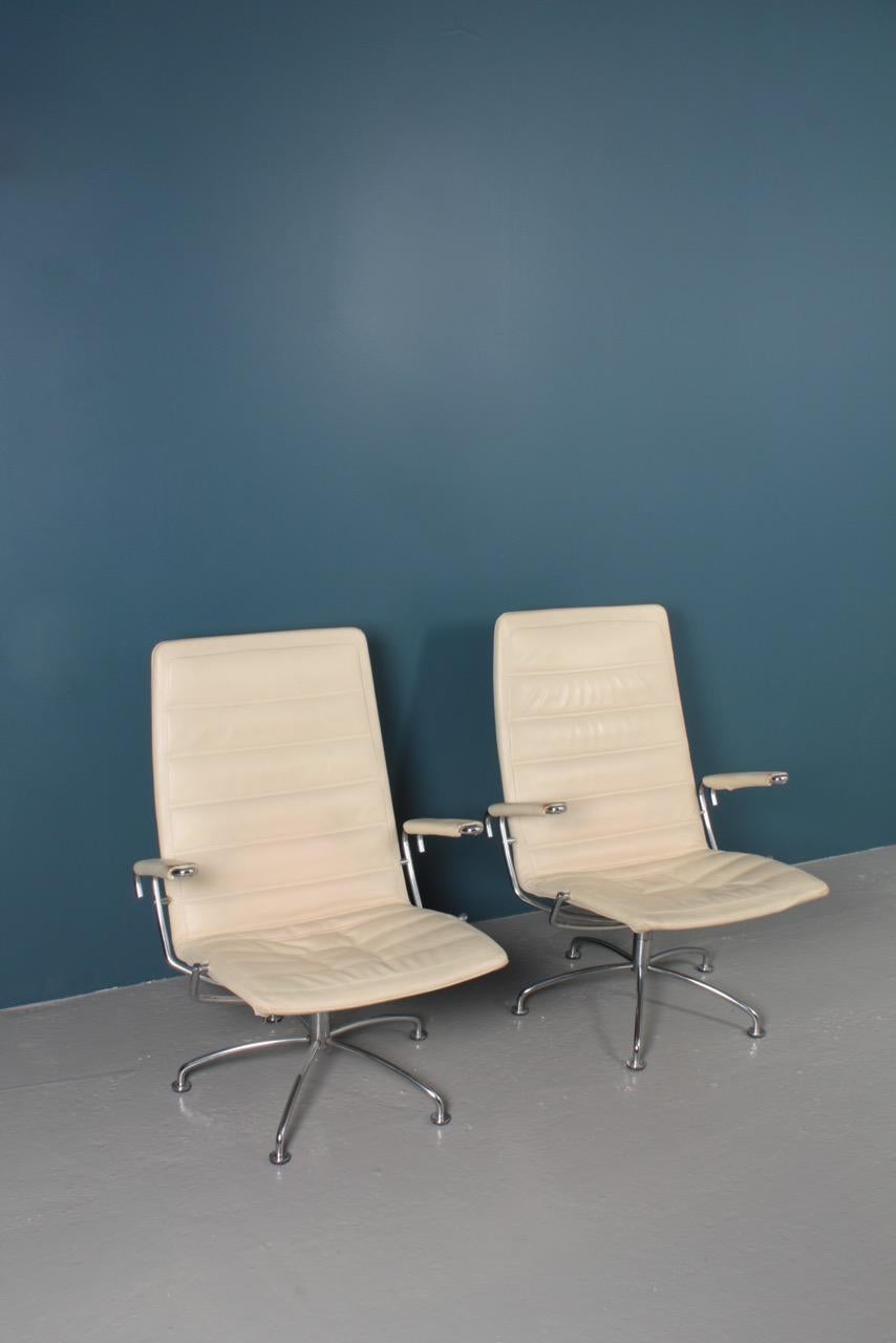 Midcentury Lounge Chairs in Leather by Jens Amundsen, Danish Design 1970s In Good Condition In Lejre, DK