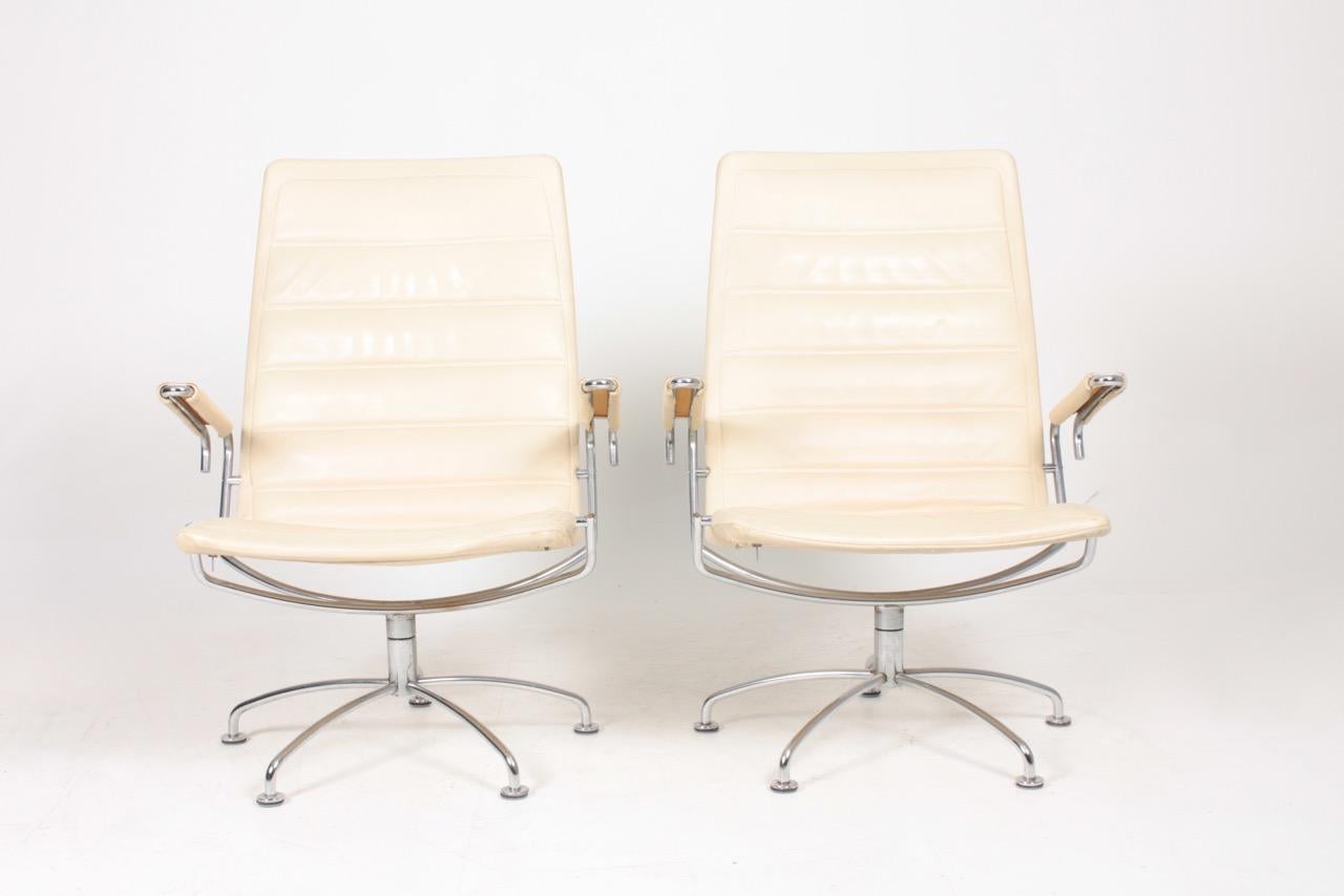 Late 20th Century Midcentury Lounge Chairs in Leather by Jens Amundsen, Danish Design 1970s