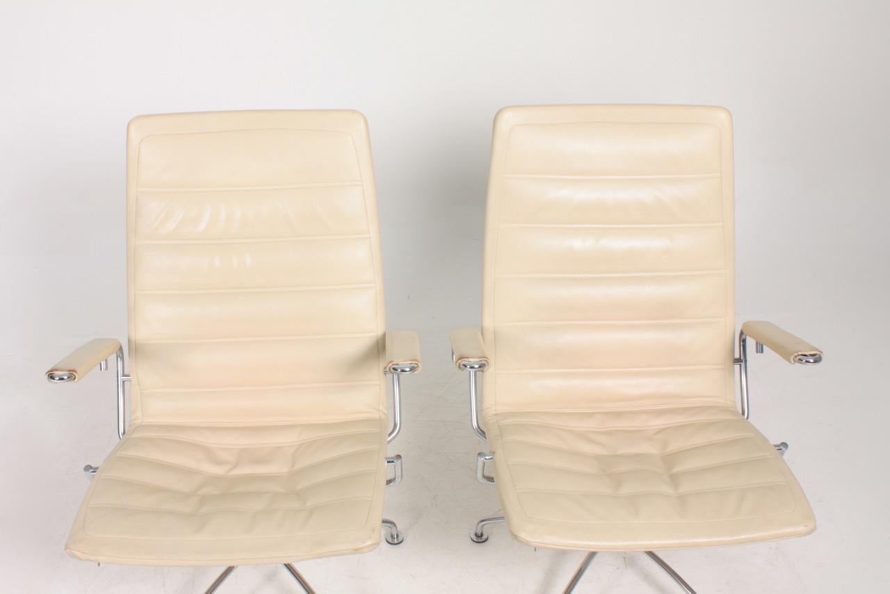 Midcentury Lounge Chairs in Leather by Jens Amundsen, Danish Design 1970s 1