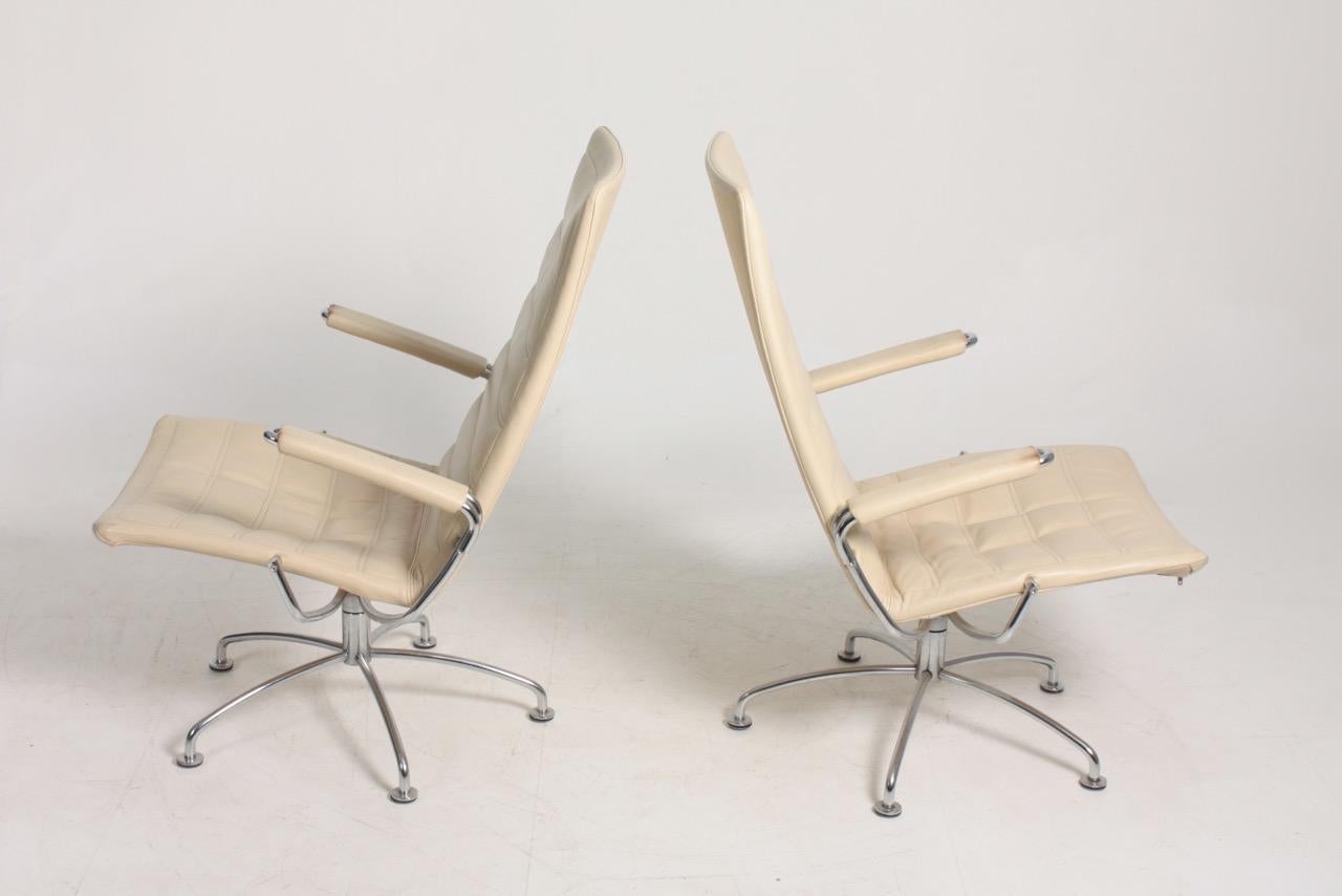 Midcentury Lounge Chairs in Leather by Jens Amundsen, Danish Design 1970s 2