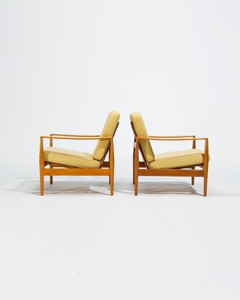 Mid-Century Modern Mid Century Lounge Chairs in Oak by Niels Koefoed, Danish Design 1950’s For Sale