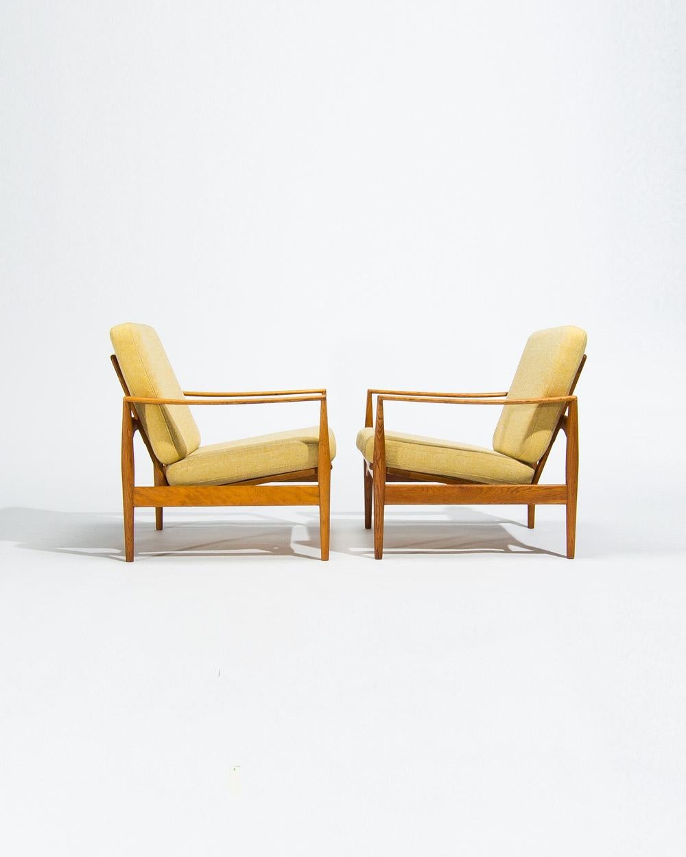 Mid Century Lounge Chairs in Oak by Niels Koefoed, Danish Design 1950’s In Good Condition For Sale In London, GB
