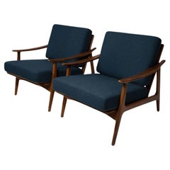 Mid Century Lounge Chairs with Reversible Cushions