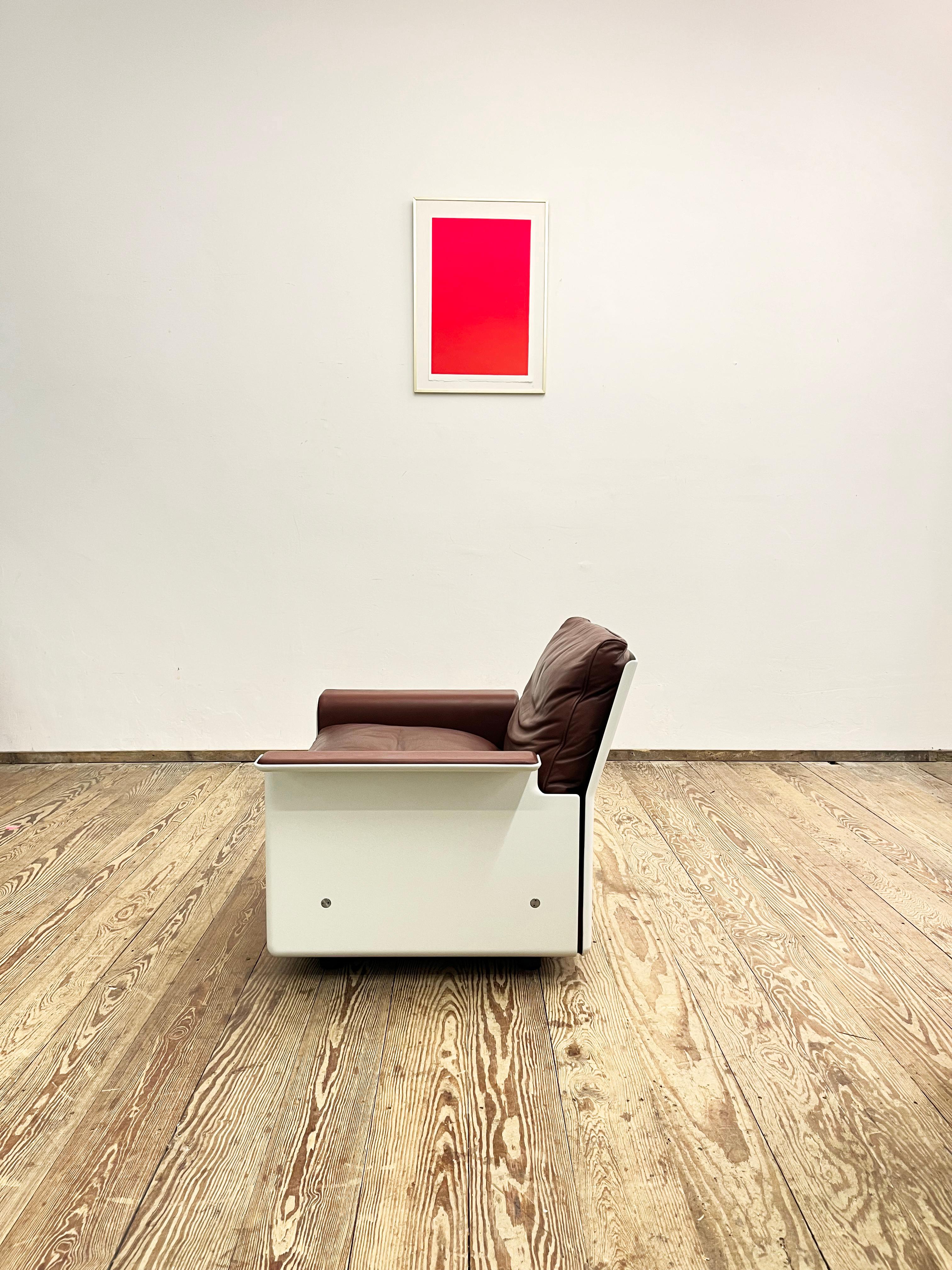 Leather Mid-Century Lounge or Armchair by Dieter Rams for Vitsoe, German Design, 1960s For Sale